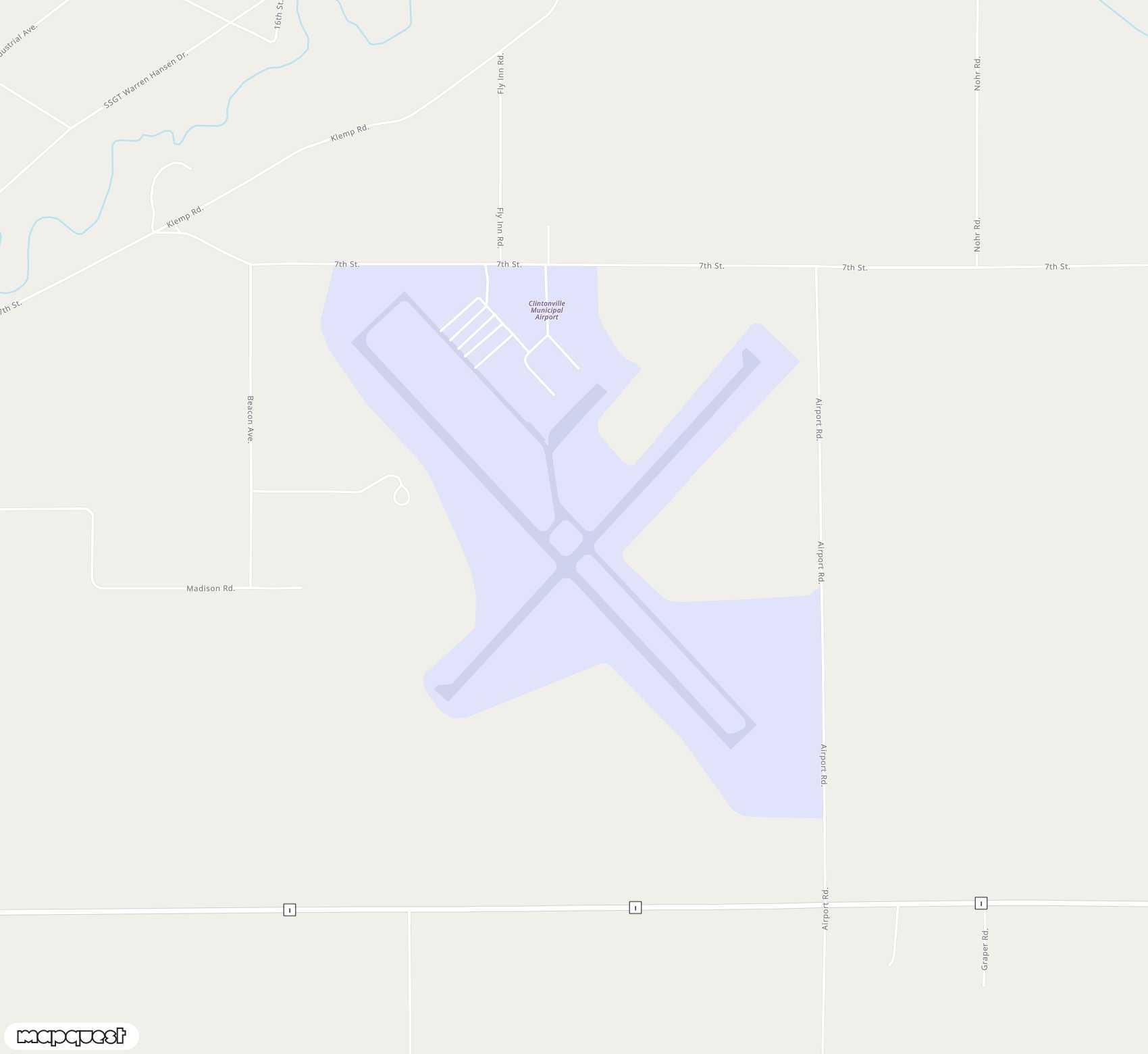 Carte de <span>Aérodrome de </span>Clintonville Municipal<span>(CLI)</span>