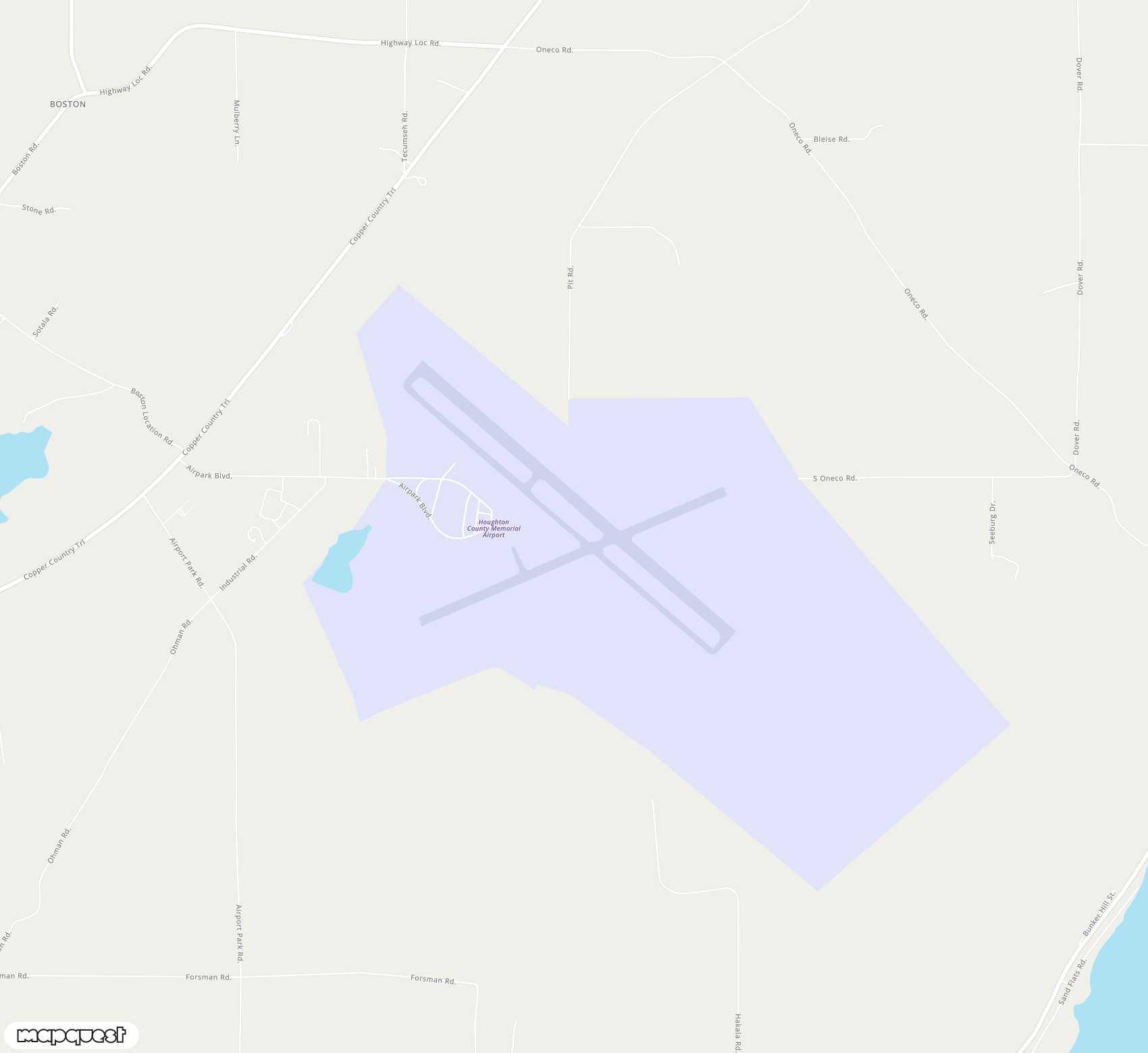 Carte de Houghton County Memorial <span>airport (CMX)</span>