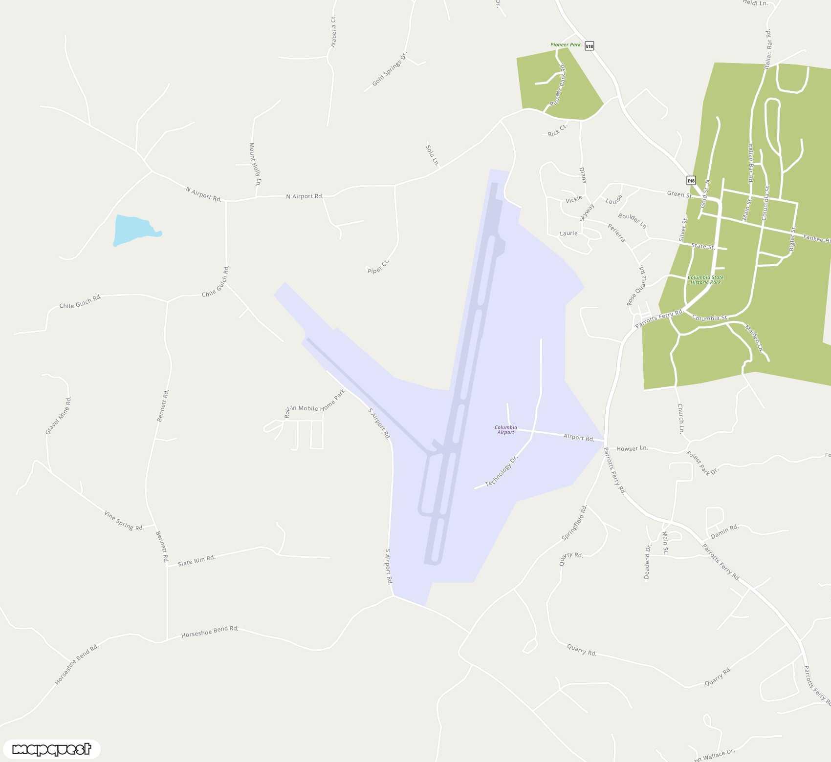 Carte de <span>Aérodrome de </span>Columbia<span>(COA)</span>