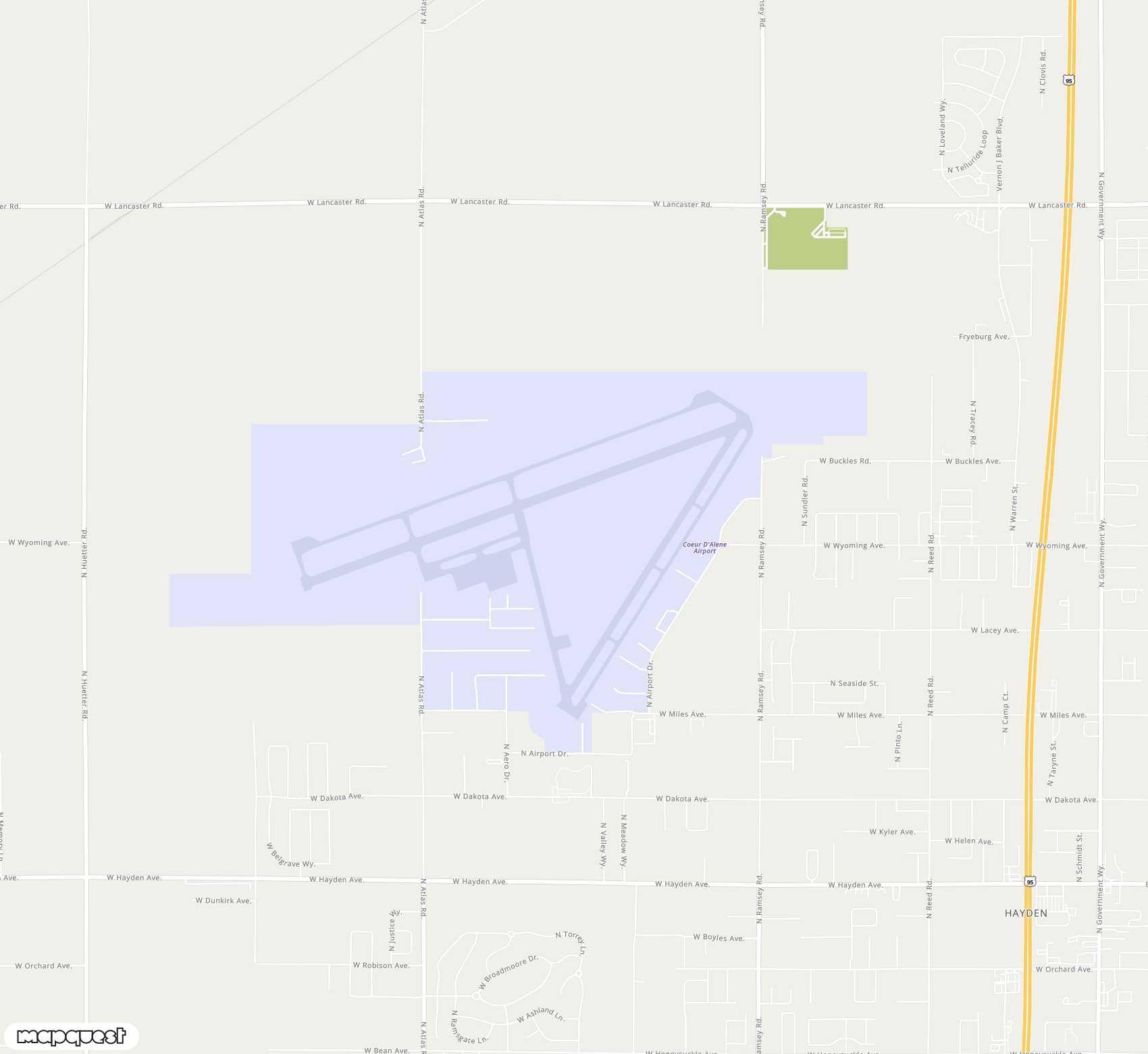 Carte de <span>Aéroport de </span>Coeur D'Alene - Pappy Boyington Field<span>(COE)</span>