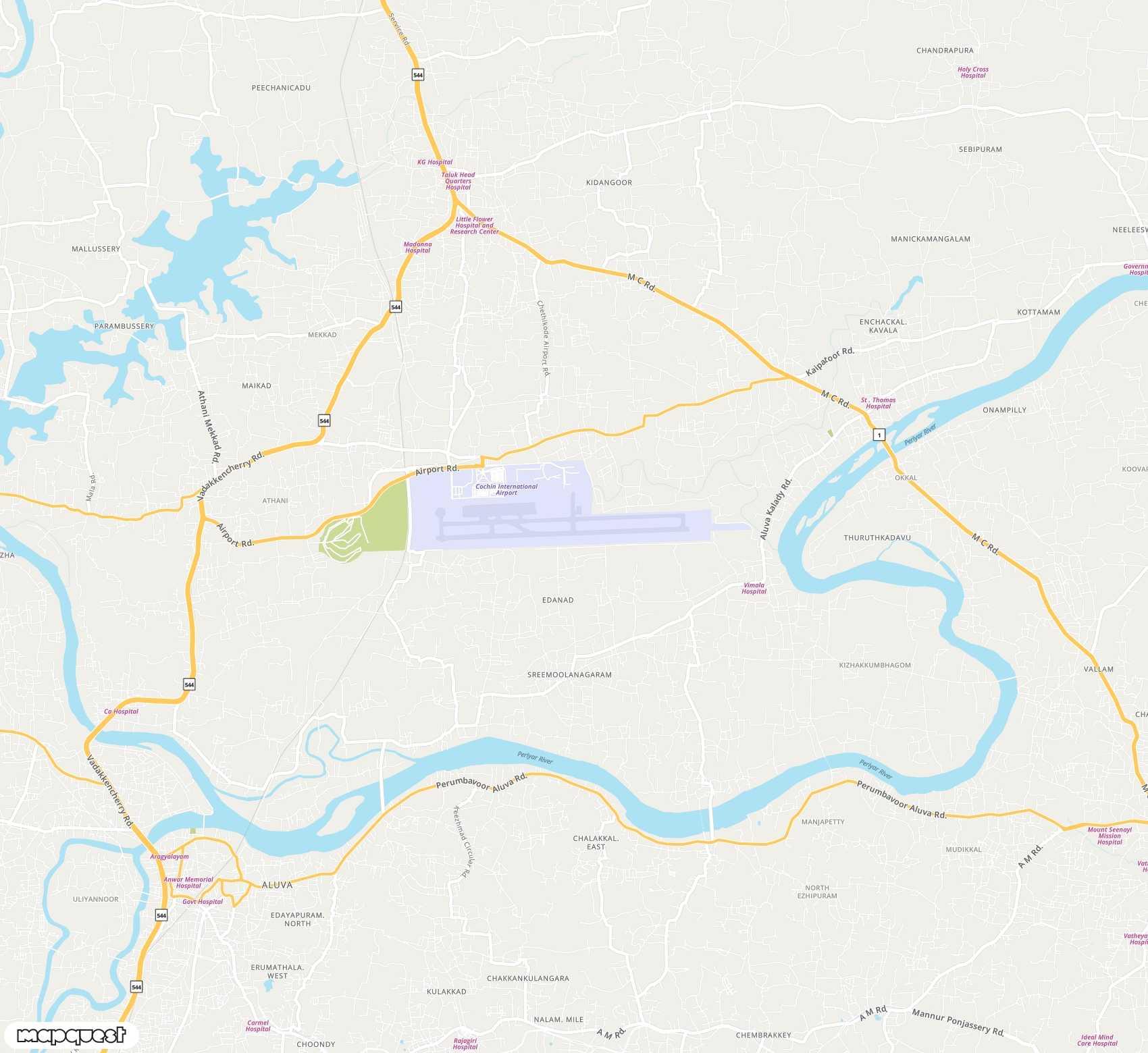 Carte de Cochin <span>international airport (COK)</span>