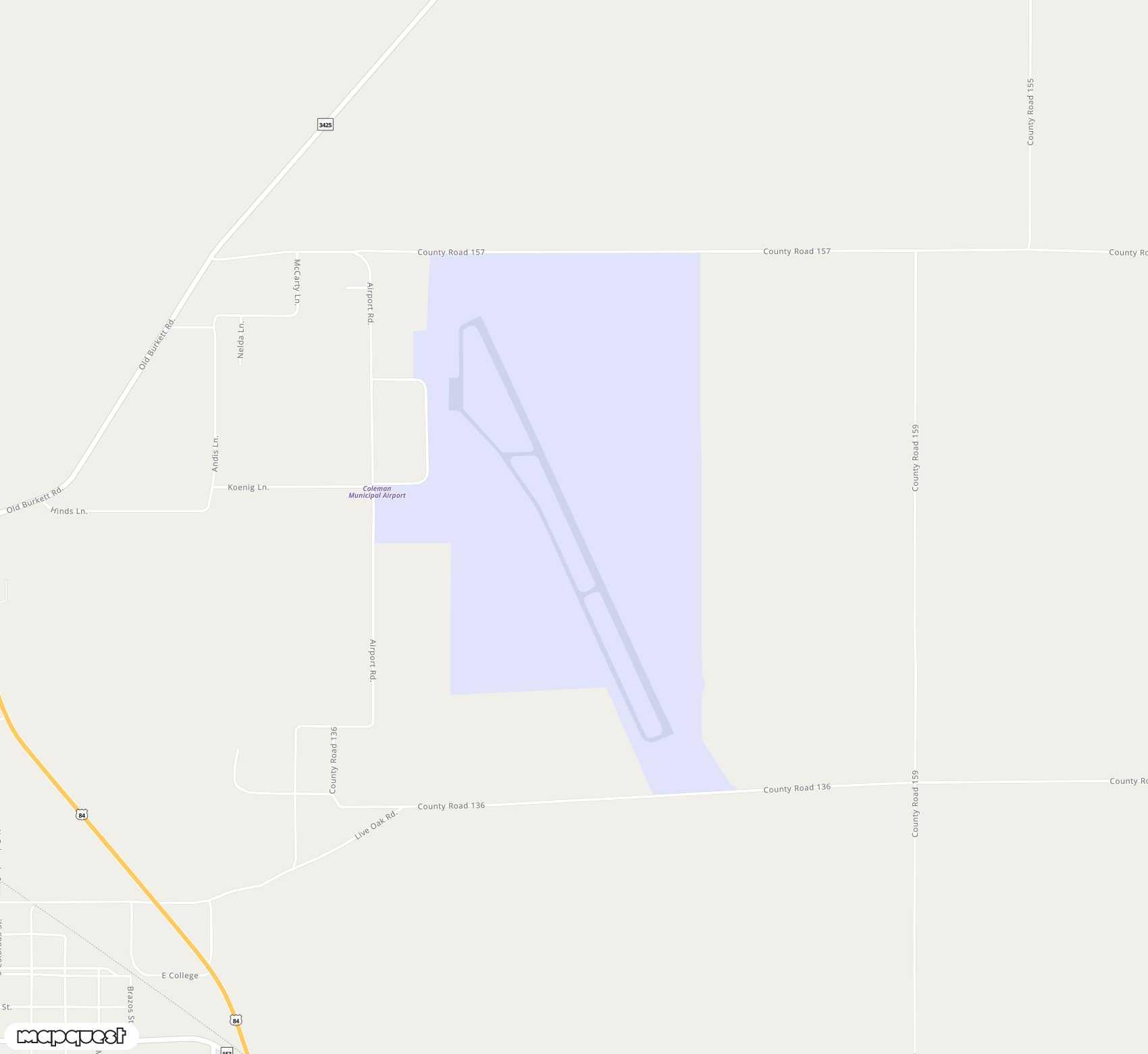 Carte de <span>Aérodrome de </span>Coleman Municipal<span>(COM)</span>