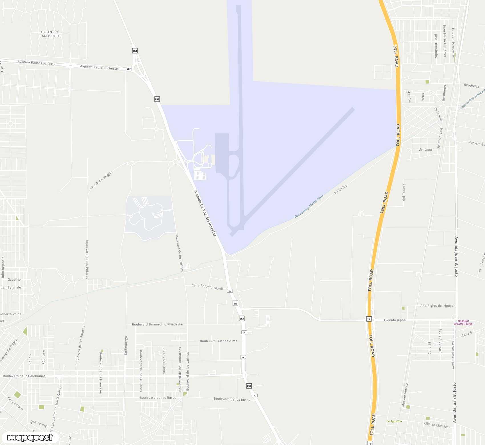 Carte de <span>Aéroport de </span>Ingeniero Ambrosio Taravella<span>(COR)</span>