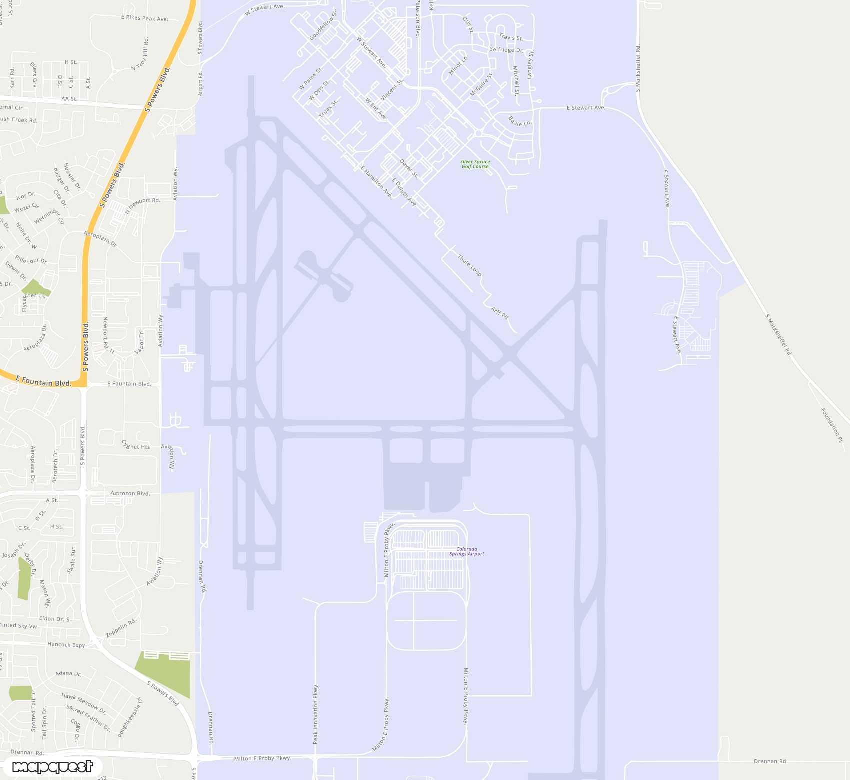 Carte de City of Colorado Springs Municipal <span>airport (COS)</span>