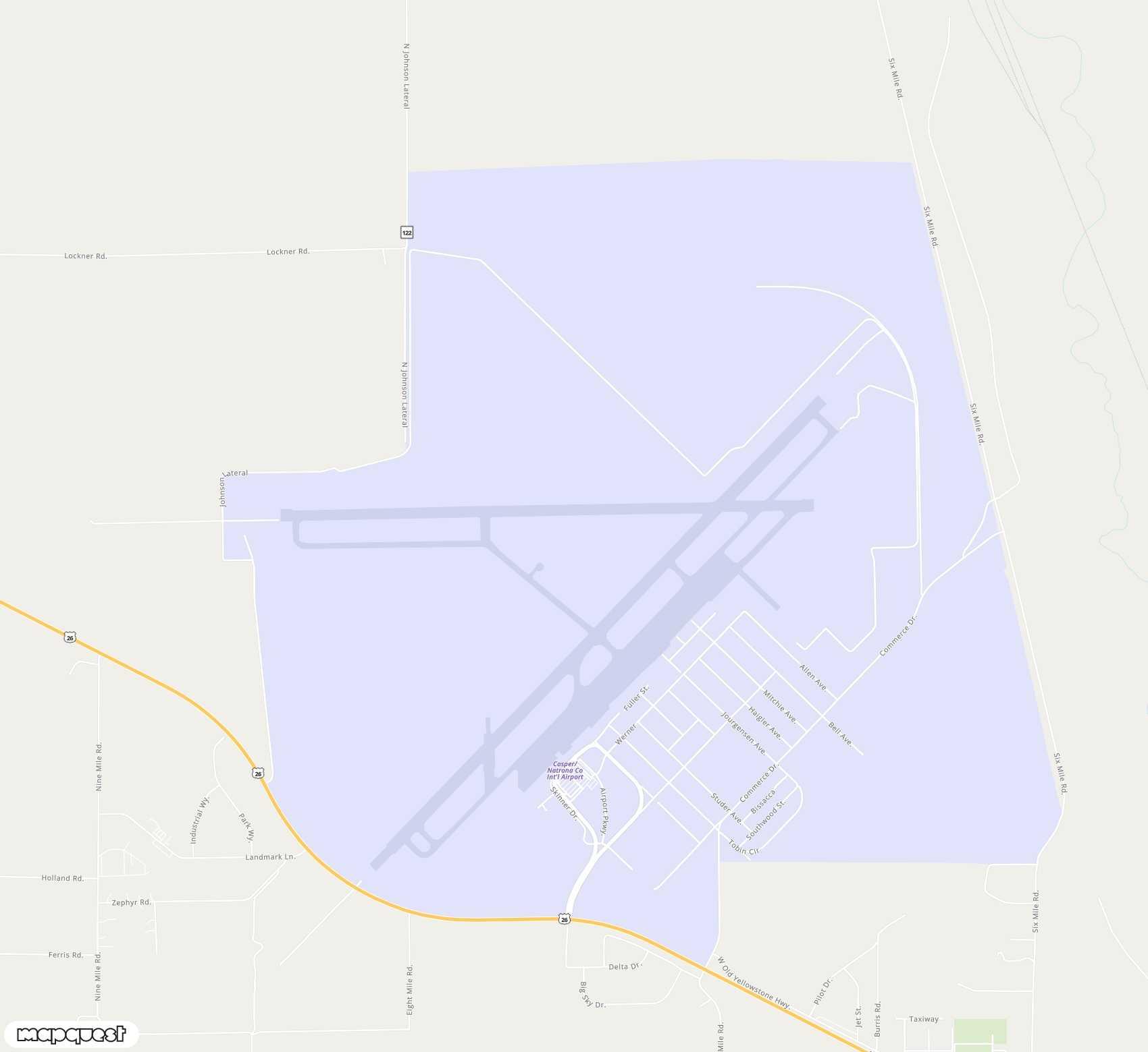 Carte de Casper-Natrona County <span>airport (CPR)</span>