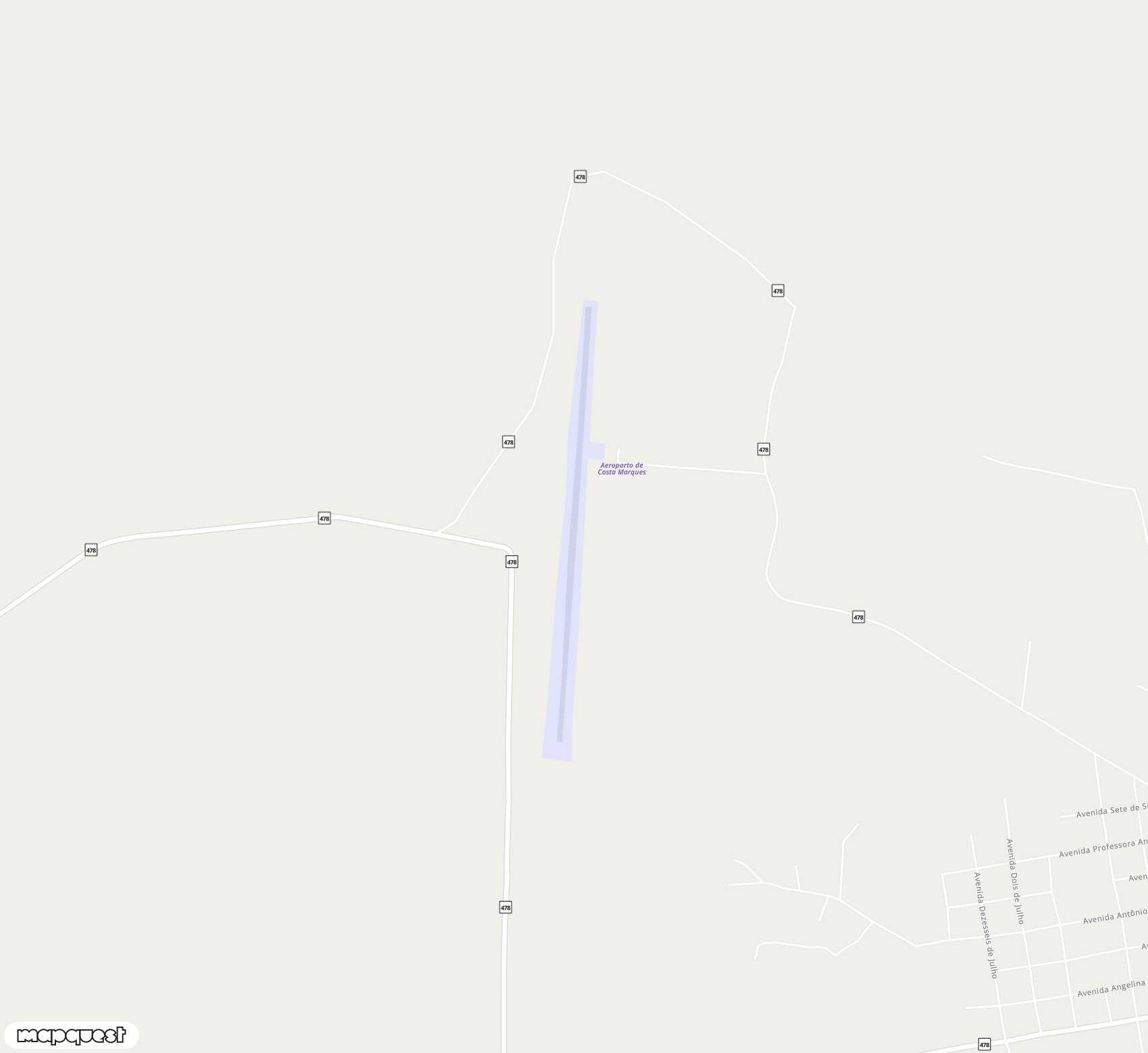 Carte de <span>Aérodrome de </span>Costa Marques<span>(CQS)</span>