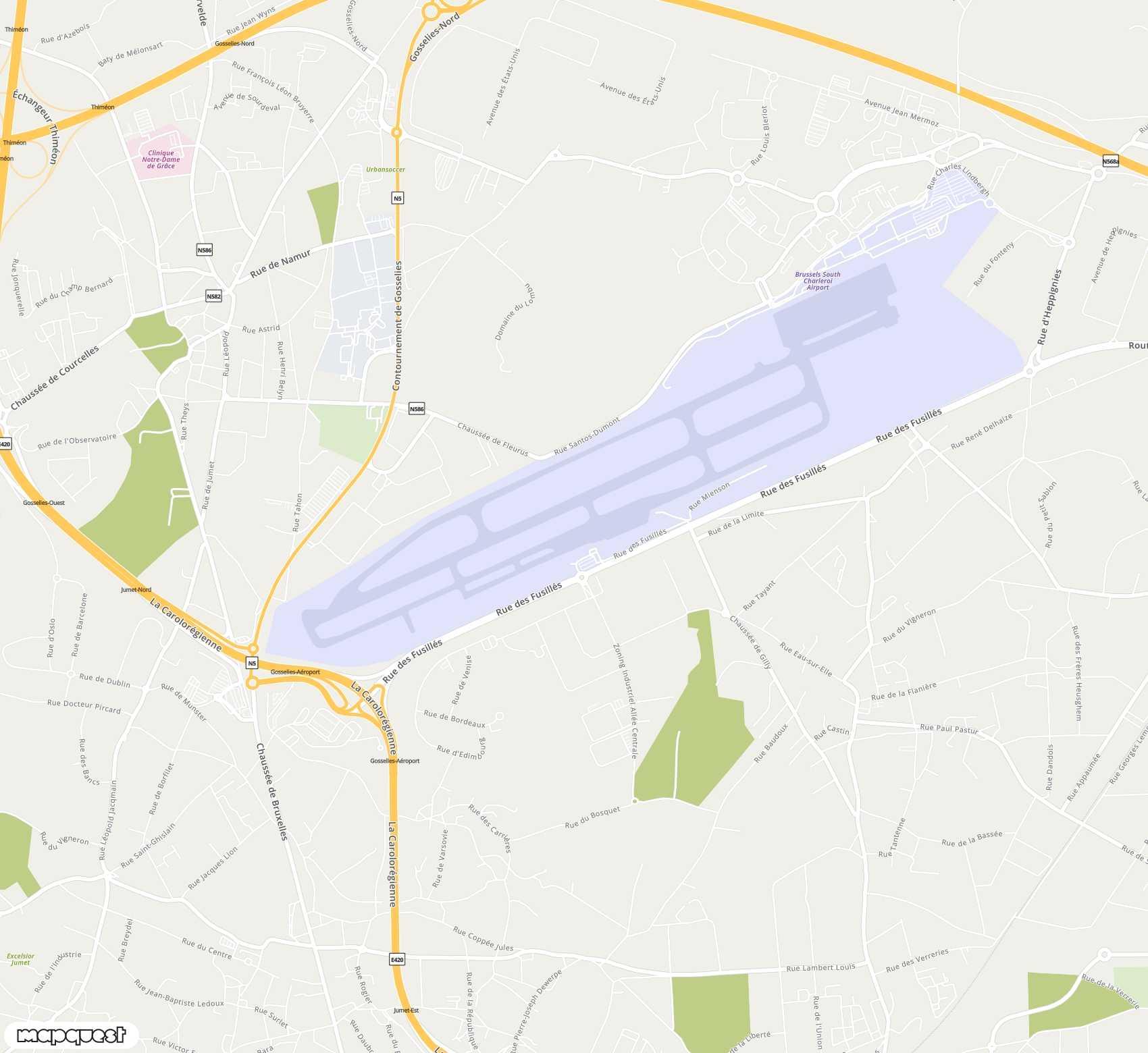 Carte de Brussels South Charleroi <span>airport (CRL)</span>