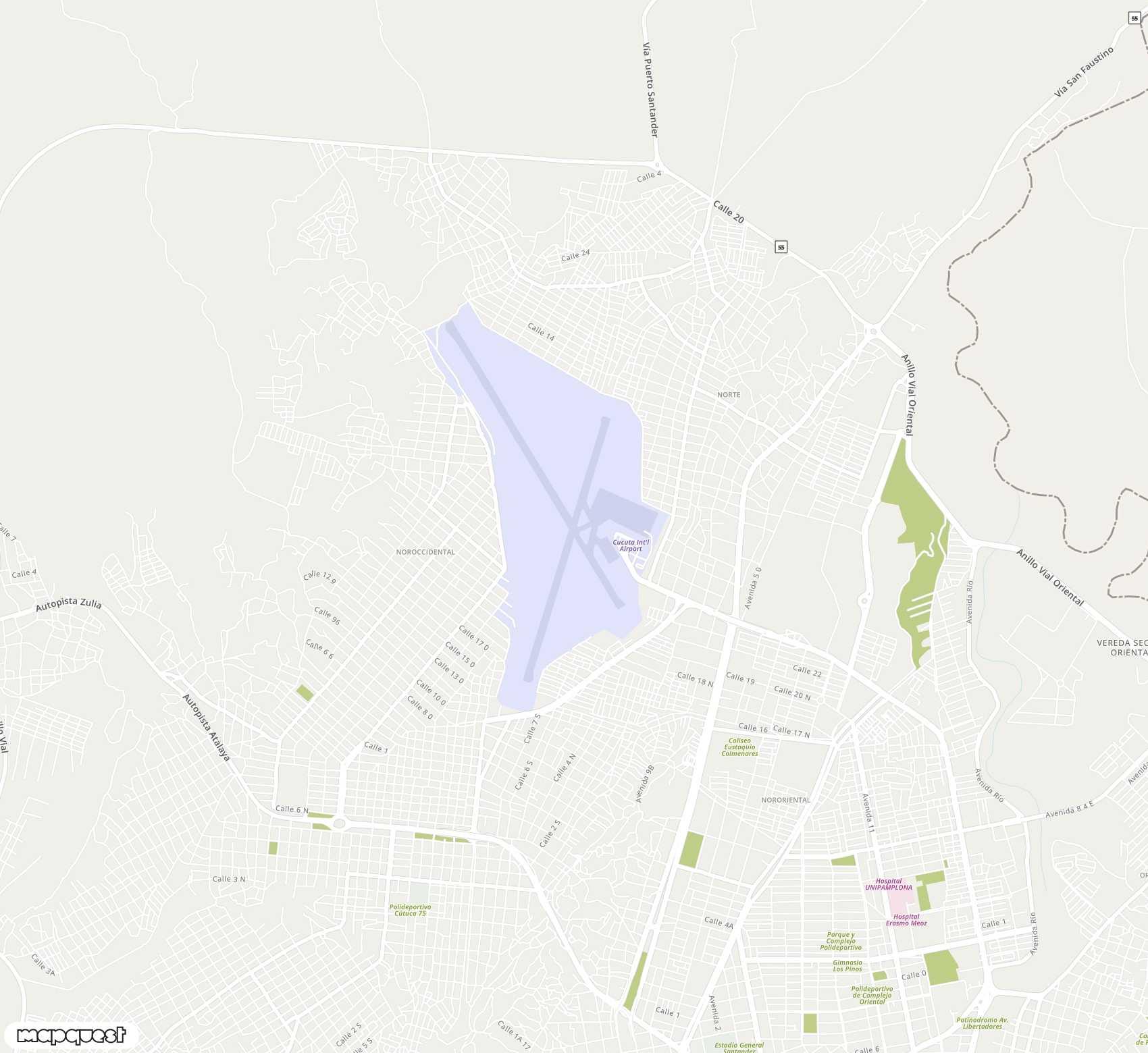 Carte de <span>Aéroport de </span>Camilo Daza<span>(CUC)</span>