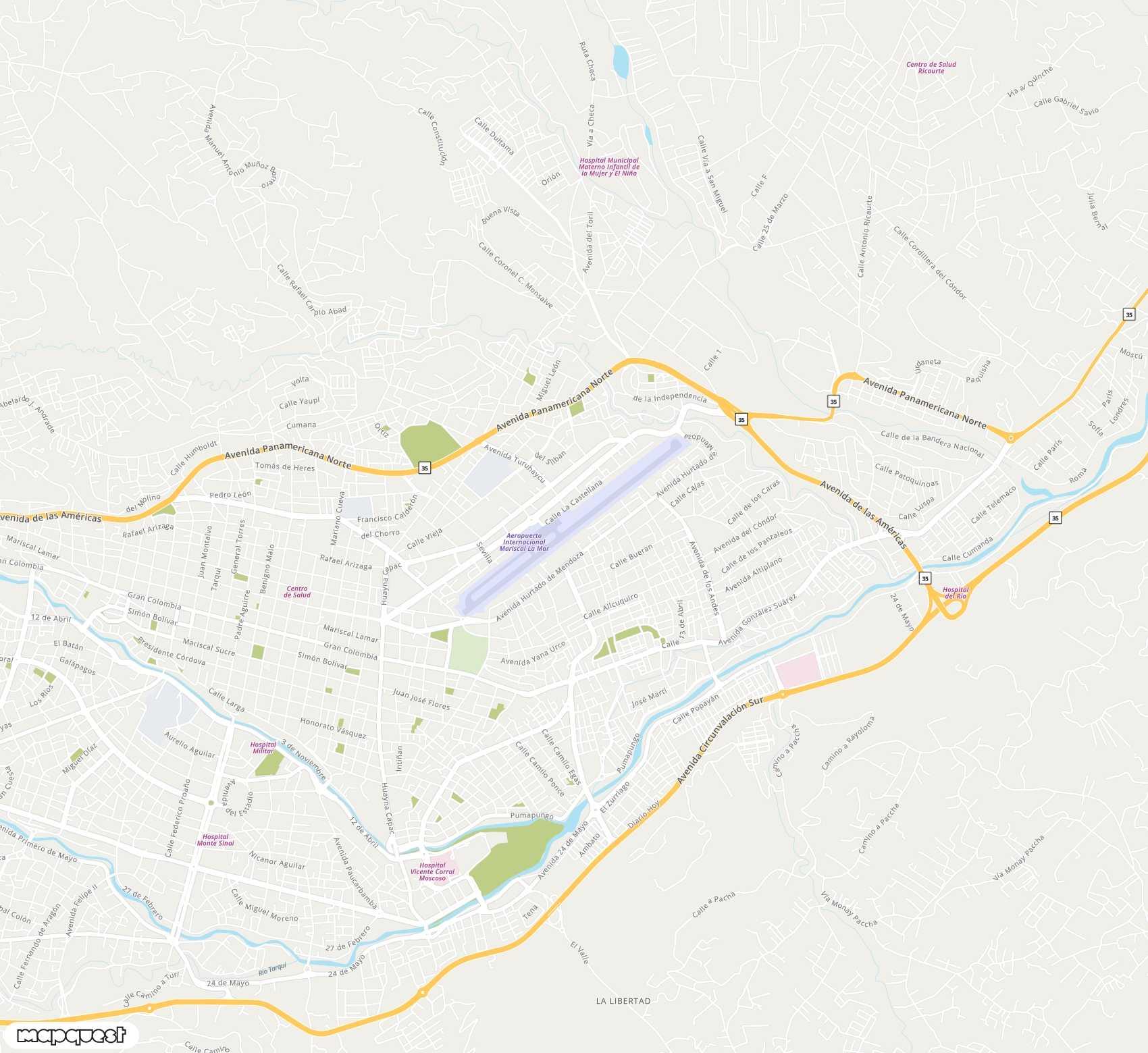 Carte de <span>Aéroport de </span>Mariscal Lamar<span>(CUE)</span>