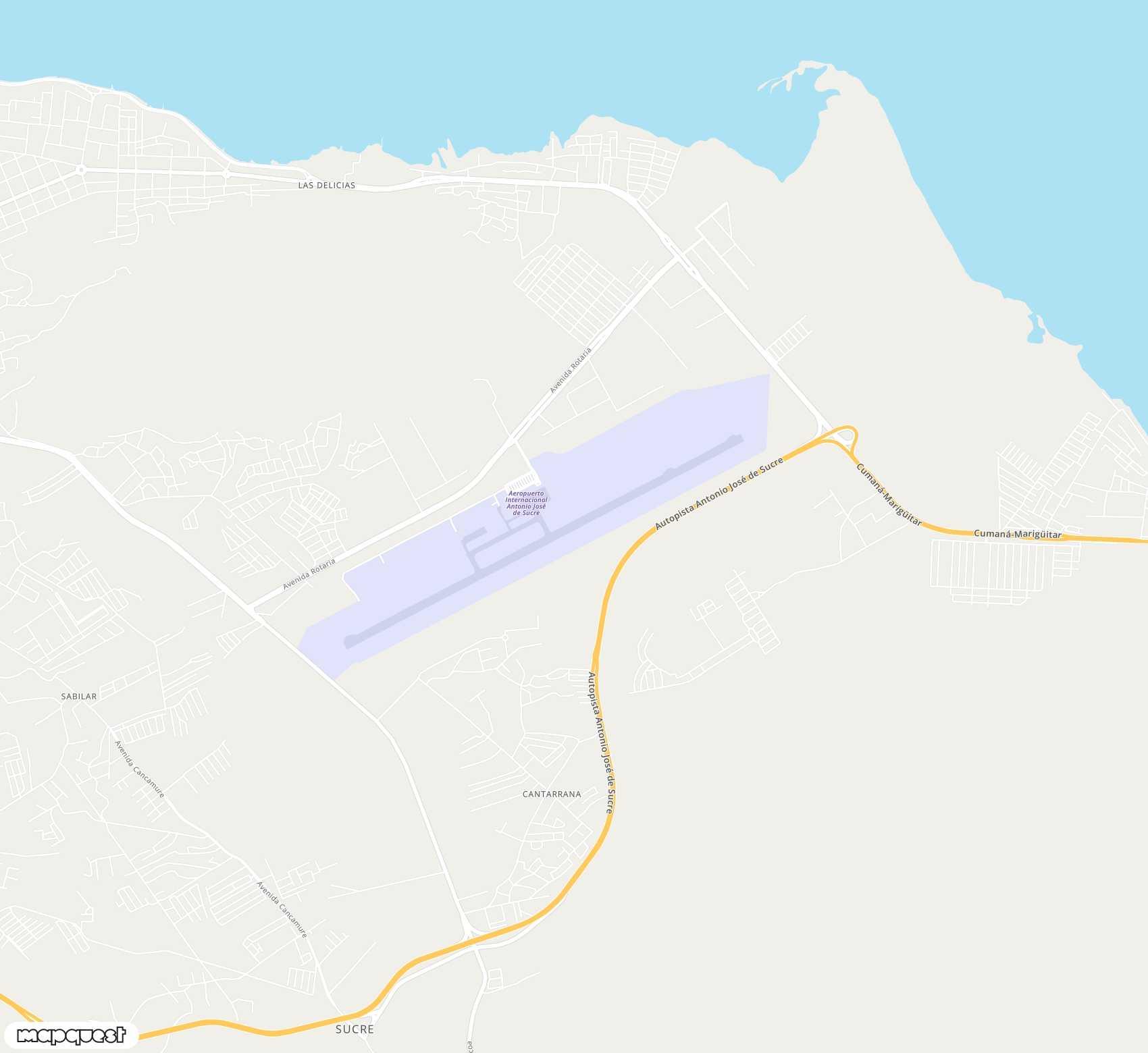 Carte de <span>Aéroport de </span>Cumaná (Antonio José de Sucre)<span>(CUM)</span>