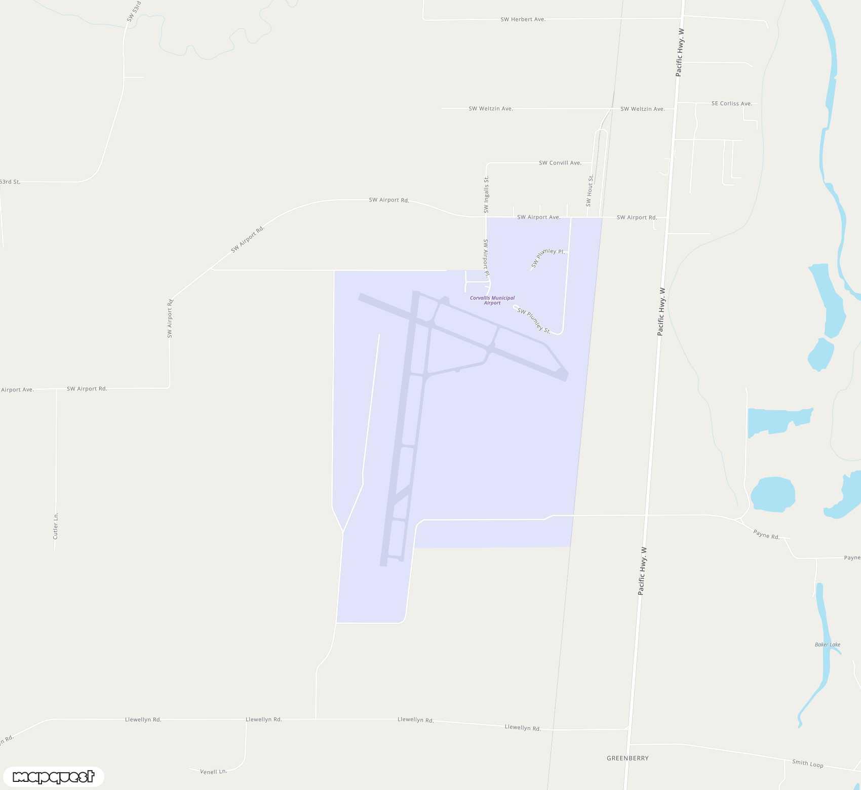 Carte de <span>Aéroport de </span>Corvallis Municipal<span>(CVO)</span>