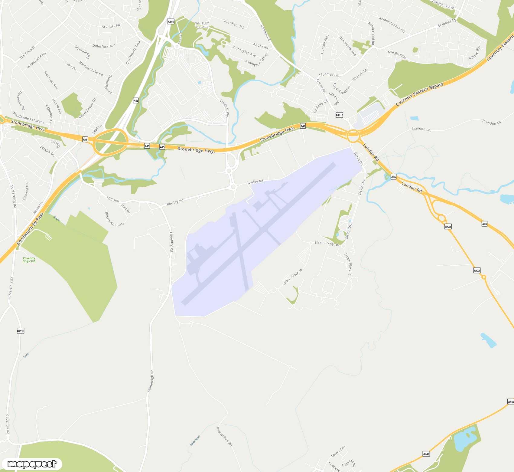 Carte de Coventry <span>airport (CVT)</span>