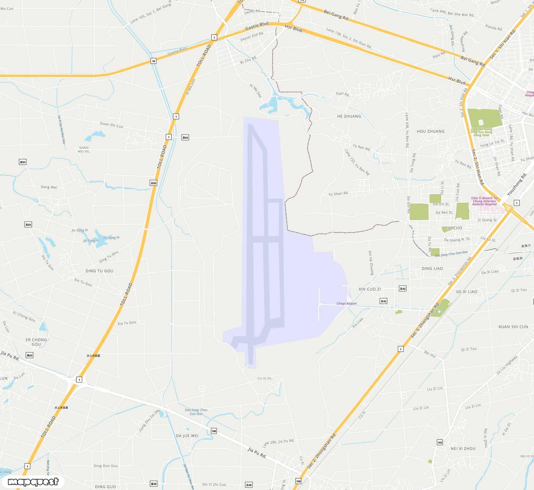Carte de Chiayi <span>airport (CYI)</span>