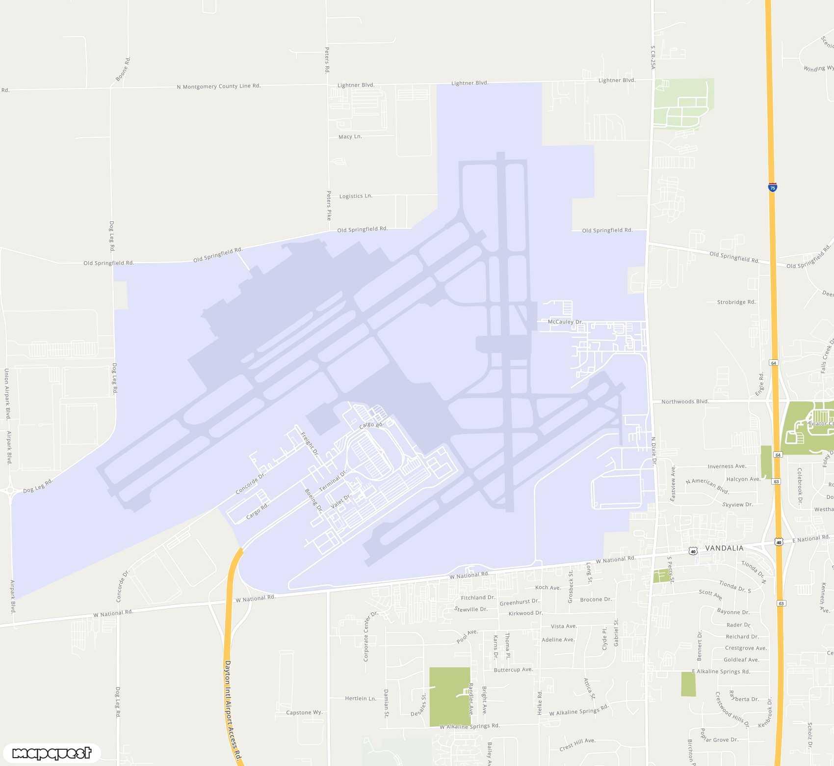 Carte de <span>Aéroport de </span>James M Cox Dayton<span>(DAY)</span>