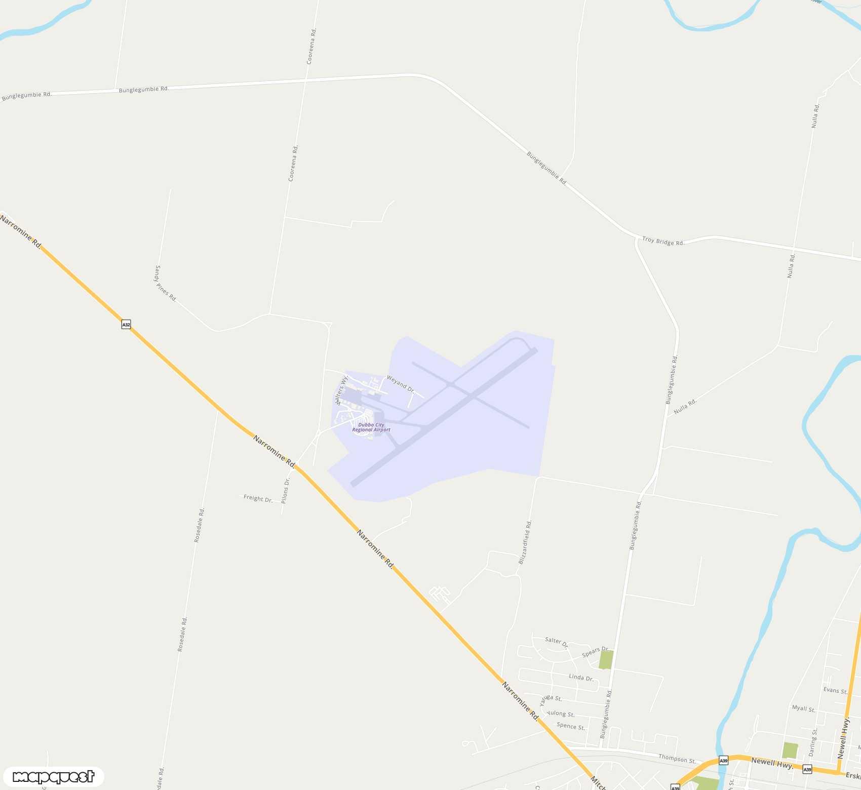 Carte de Dubbo City Regional <span>airport (DBO)</span>