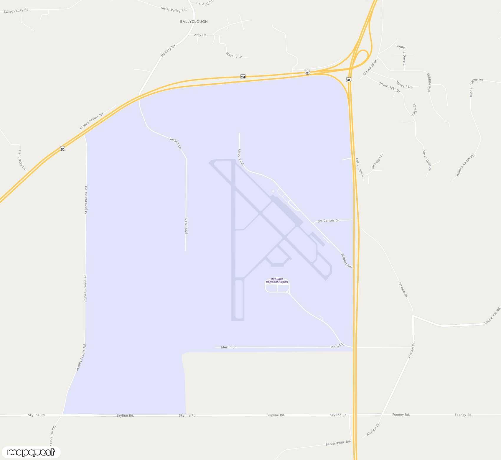 Carte de Dubuque Regional <span>airport (DBQ)</span>