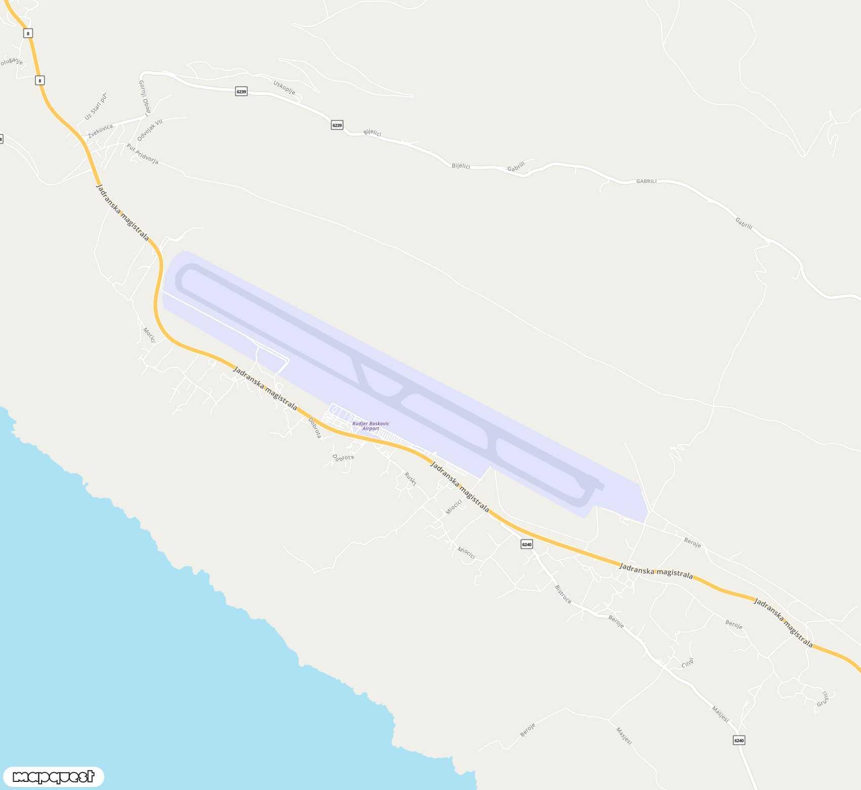 Carte de <span>Aéroport de </span>Dubrovnik<span>(DBV)</span>