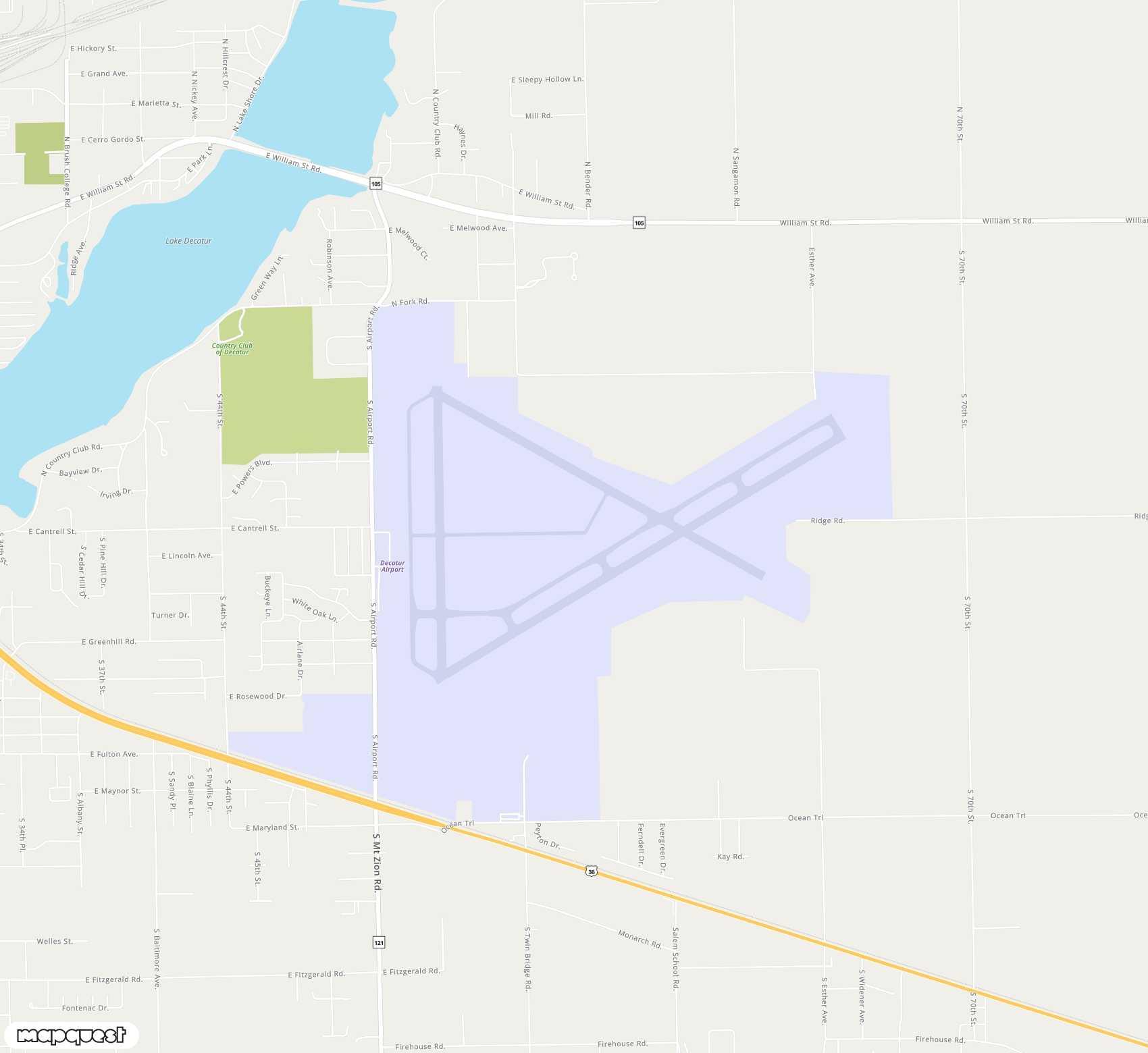 Carte de Decatur <span>airport (DEC)</span>