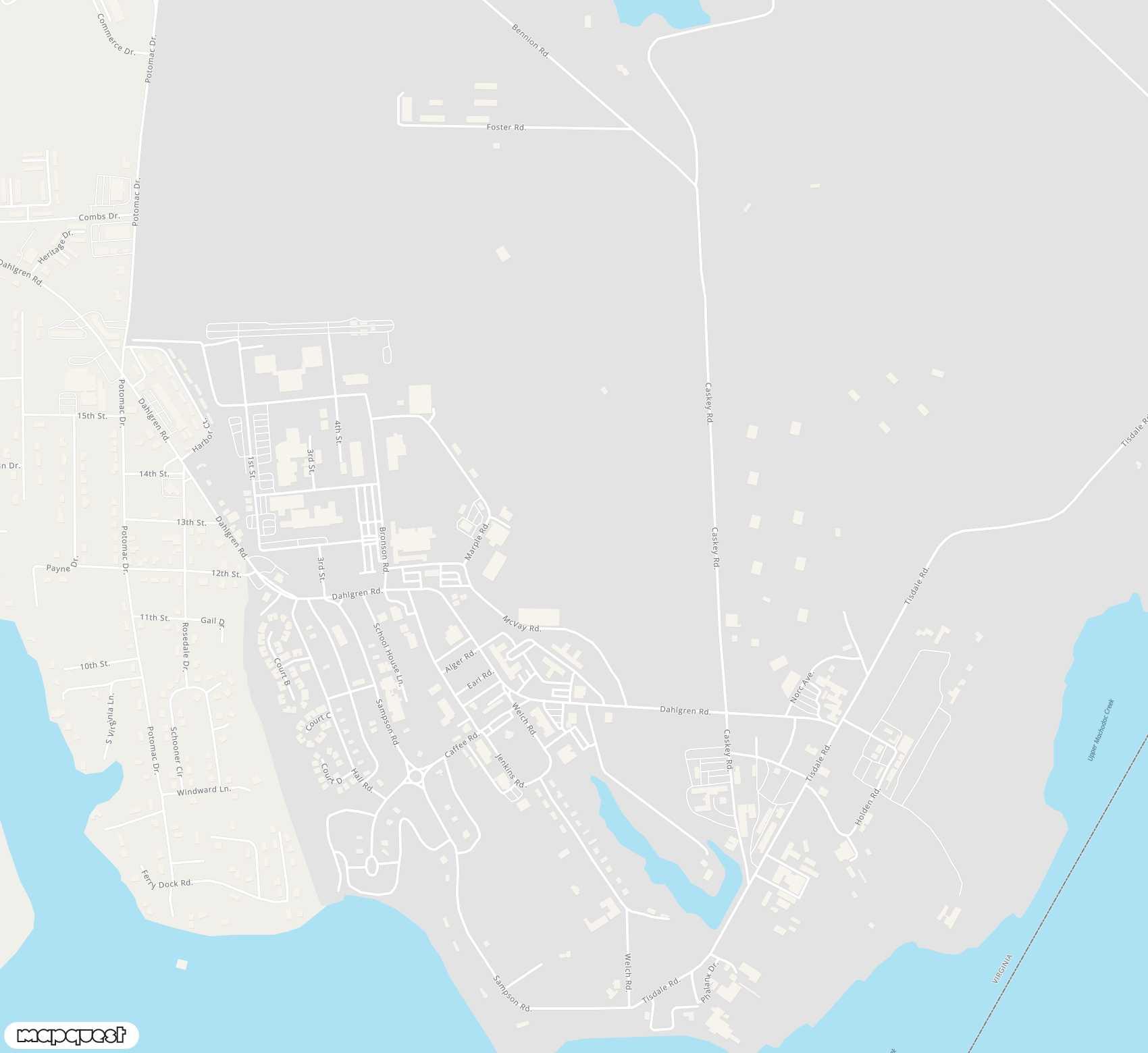 Carte de <span>Aérodrome de </span>Dahlgren Naval Surface Warfare Center<span>(DGN)</span>