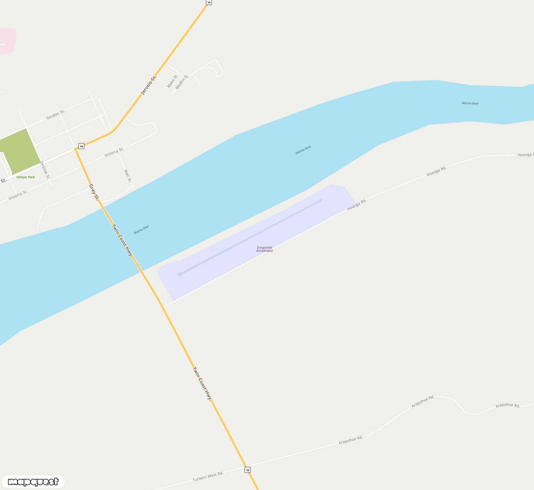 Carte de Dargaville Aerodrome <span>airfield (DGR)</span>