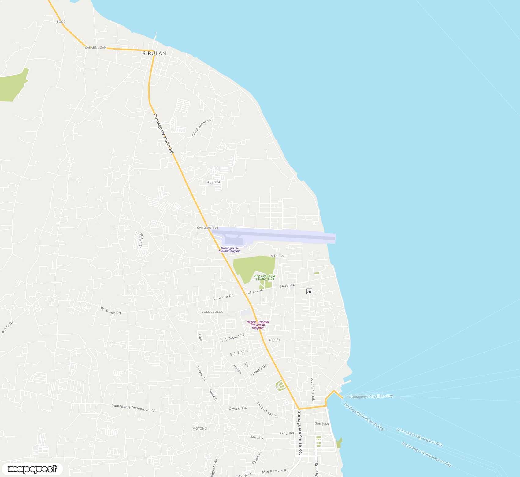 Carte de Sibulan <span>airport (DGT)</span>