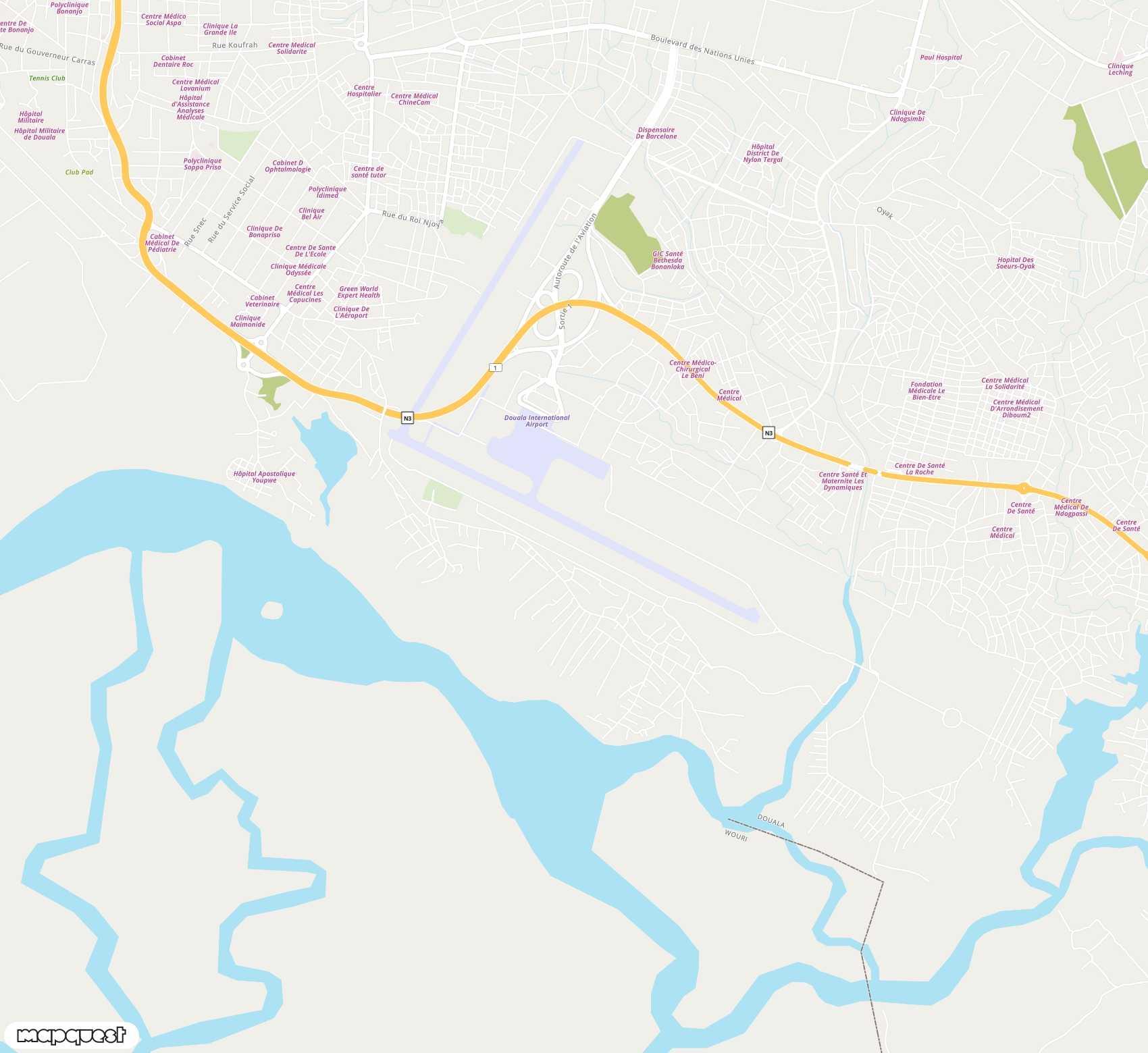 Carte de Douala <span>airport (DLA)</span>