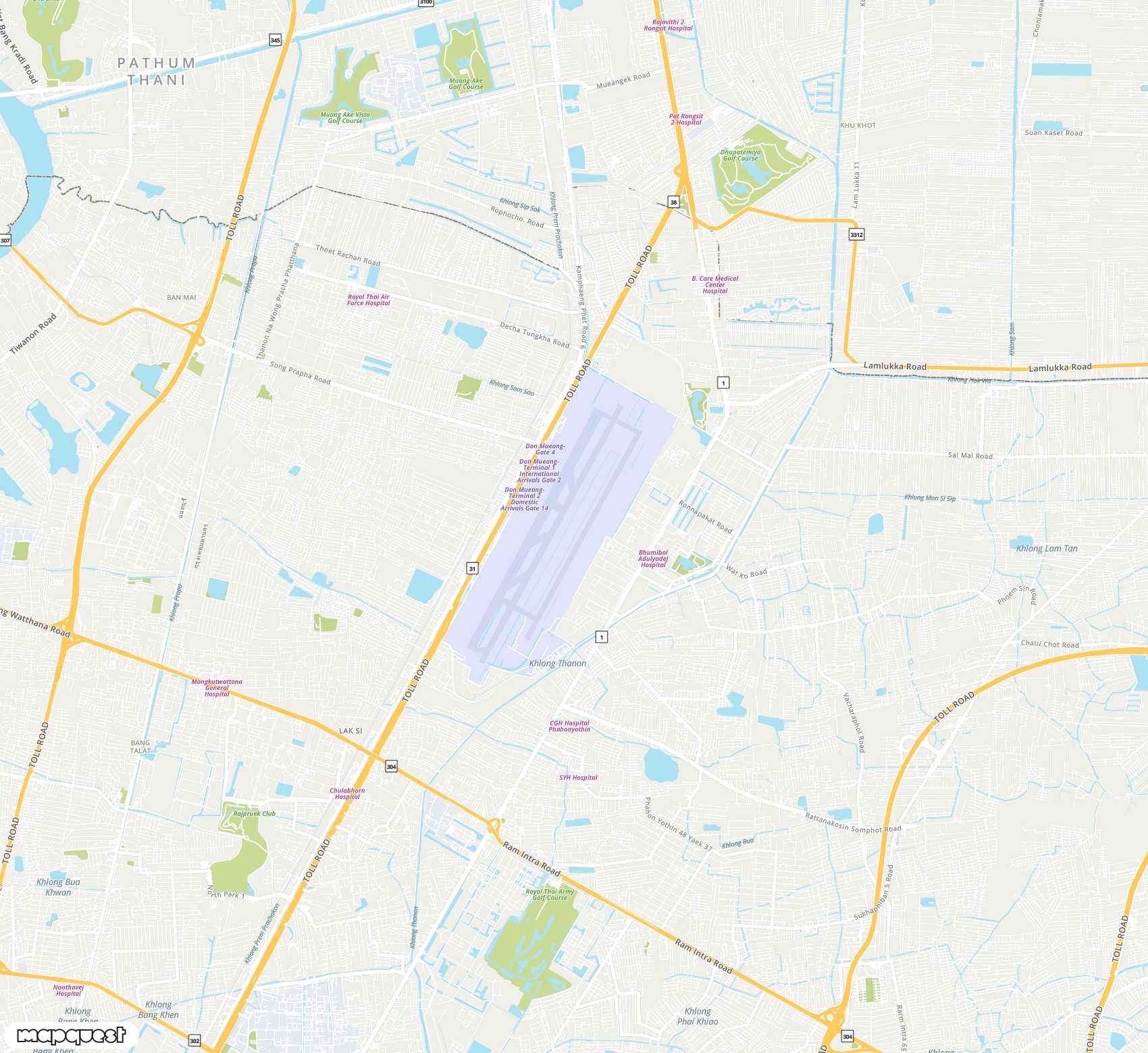 Carte de <span>Aéroport international de </span>Don Mueang<span>(DMK)</span>