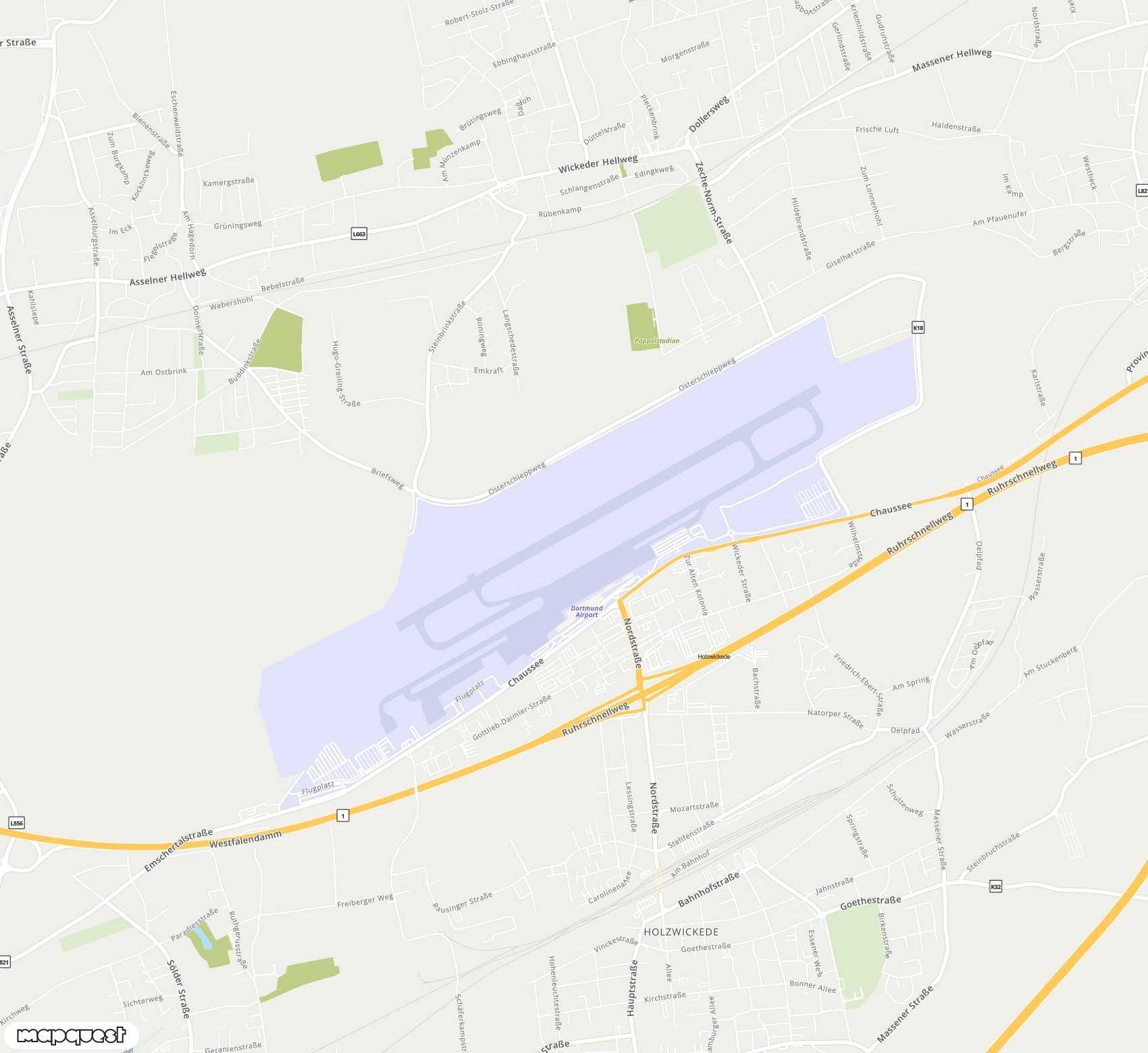 Carte de Dortmund <span>airport (DTM)</span>