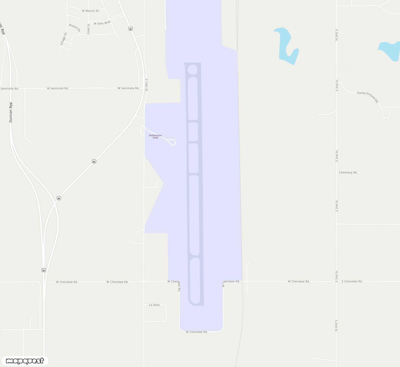 Carte de <span>Aérodrome de </span>Halliburton Field<span>(DUC)</span>