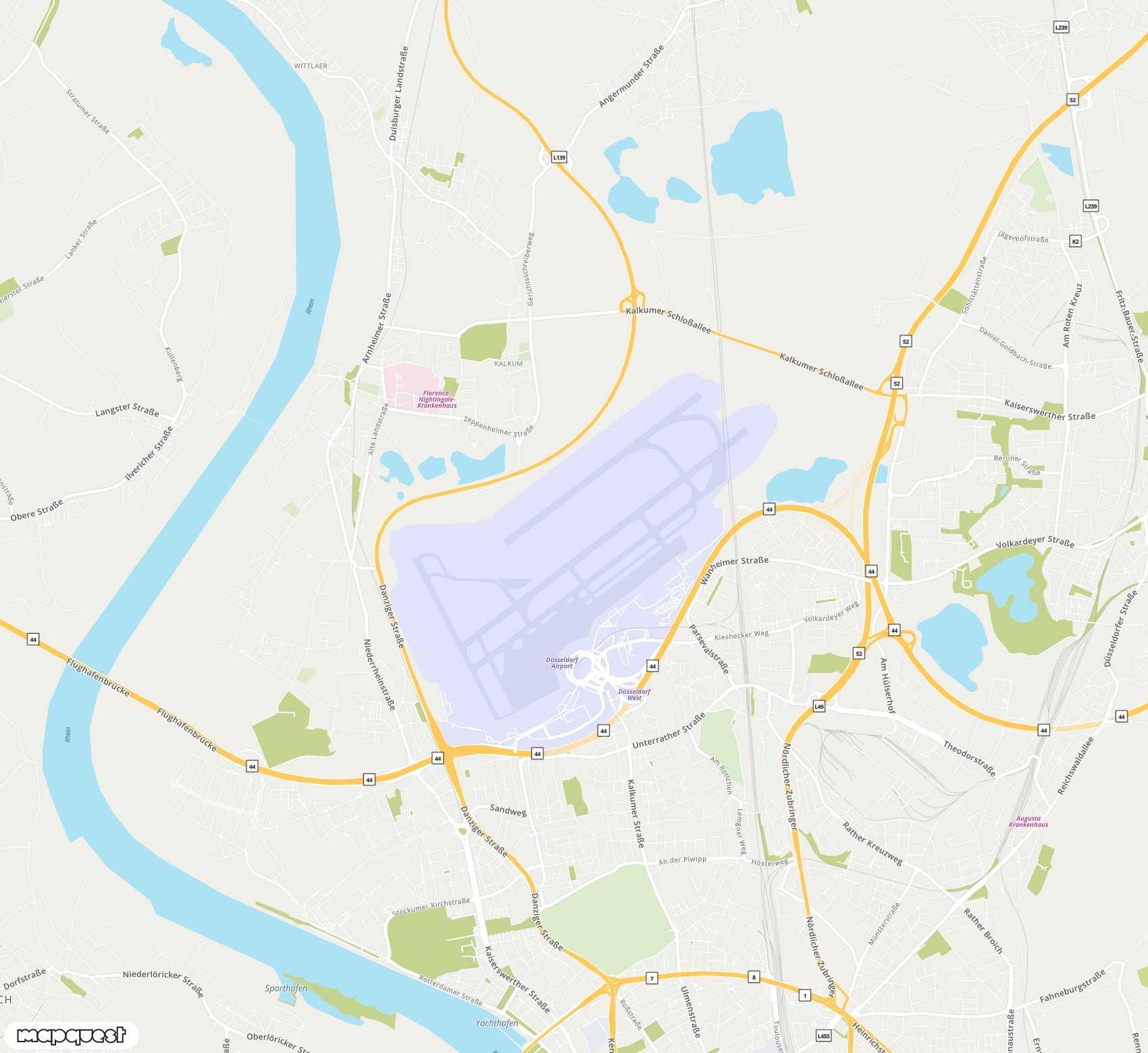 Carte de Düsseldorf <span>international airport (DUS)</span>