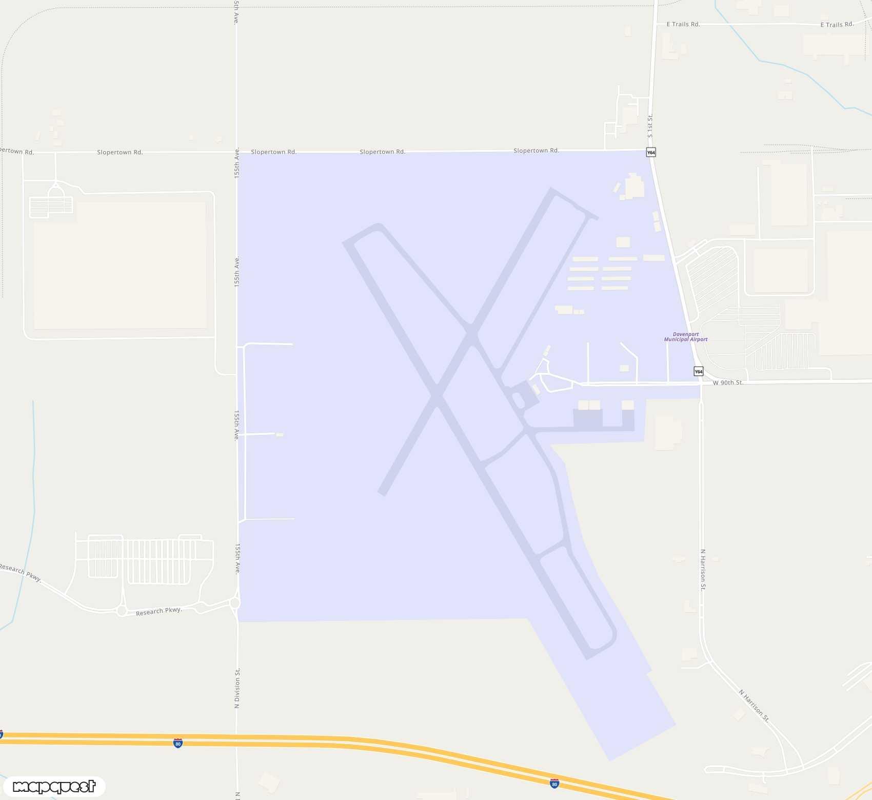 Carte de <span>Aérodrome de </span>Davenport Municipal<span>(DVN)</span>