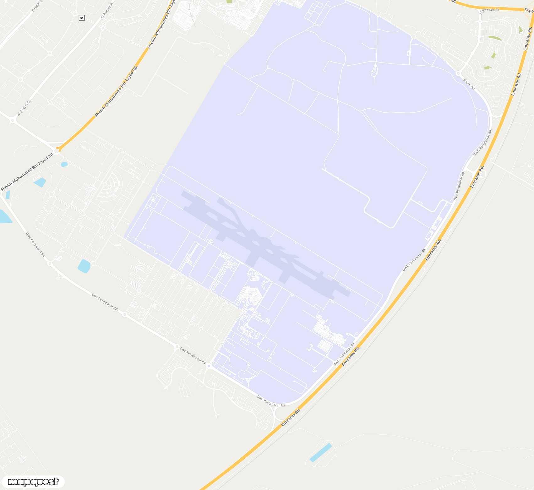 Carte de Al Maktoum <span>international airport (DWC)</span>