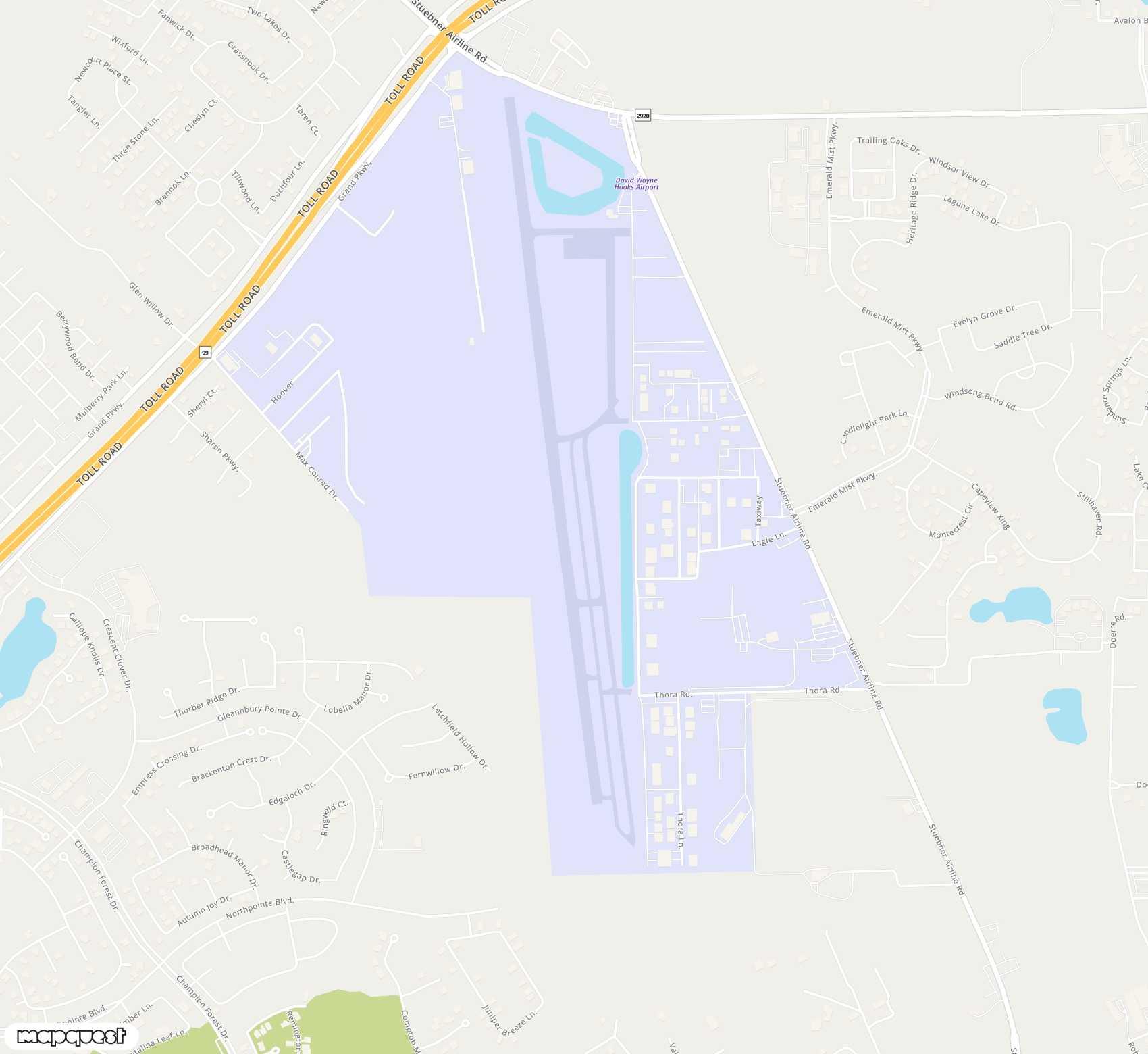 Carte de <span>Aérodrome de </span>David Wayne Hooks Memorial<span>(DWH)</span>