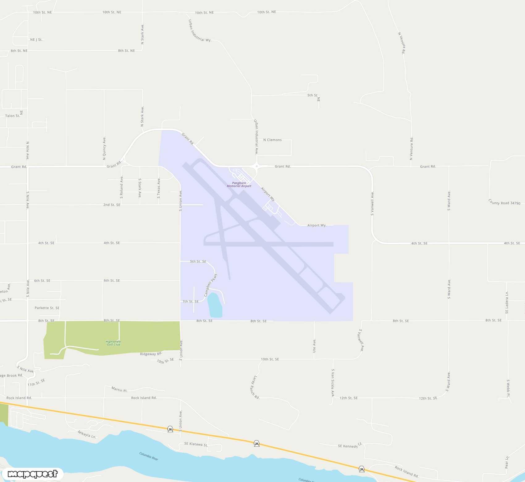 Carte de <span>Aéroport de </span>Pangborn Memorial<span>(EAT)</span>