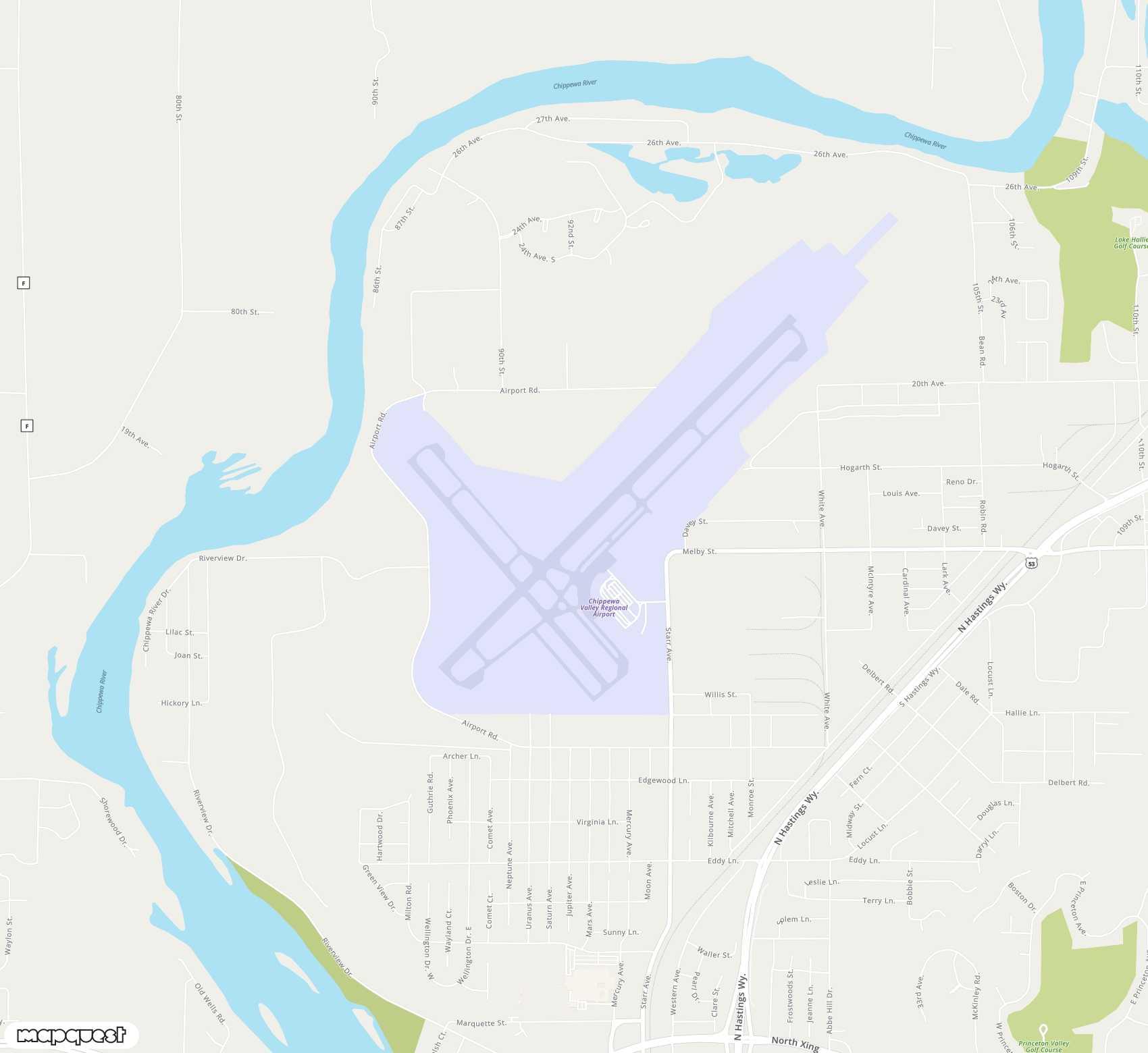 Carte de Chippewa Valley Regional <span>airport (EAU)</span>