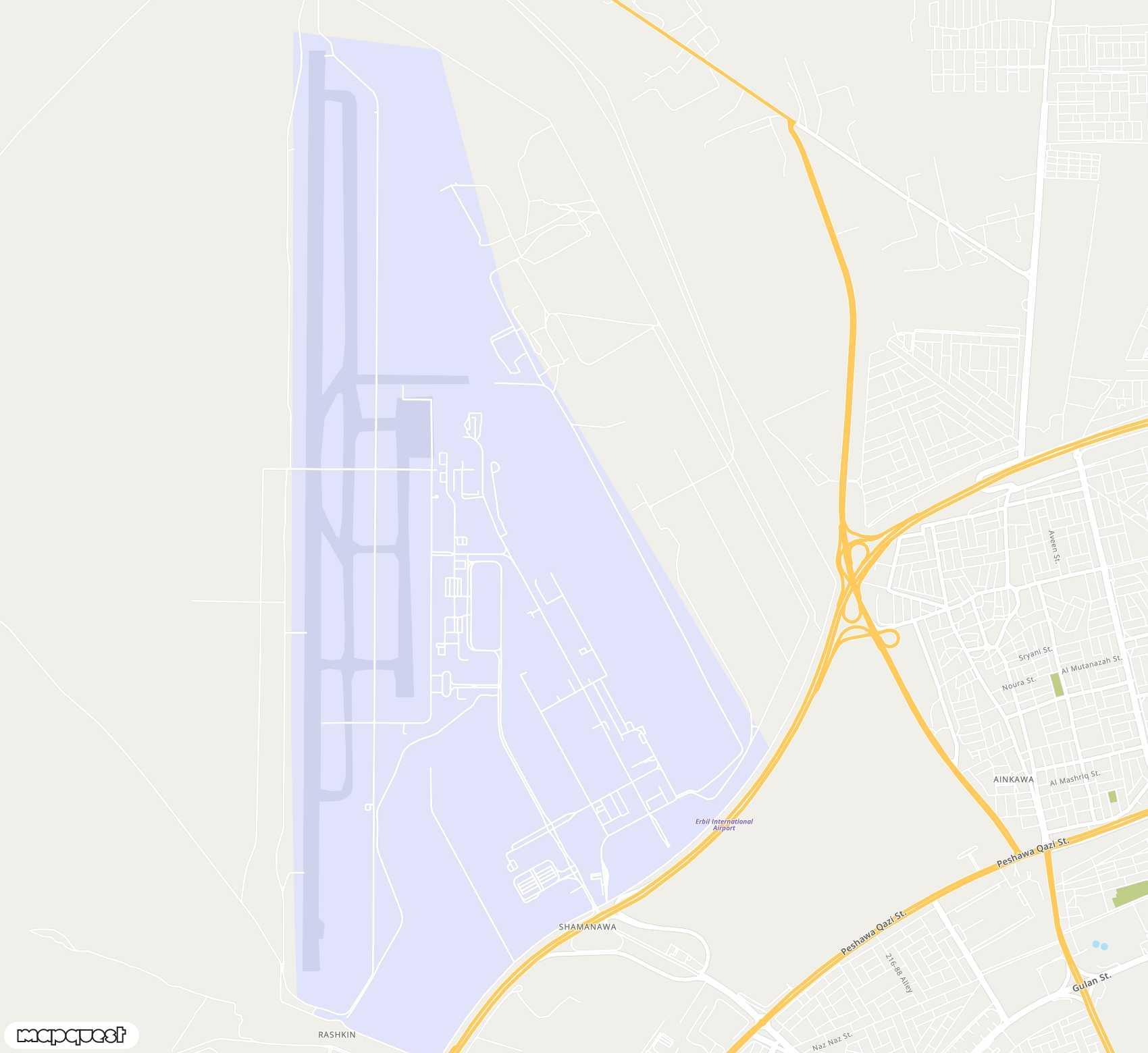 Carte de <span>Aéroport de </span>Erbil<span>(EBL)</span>