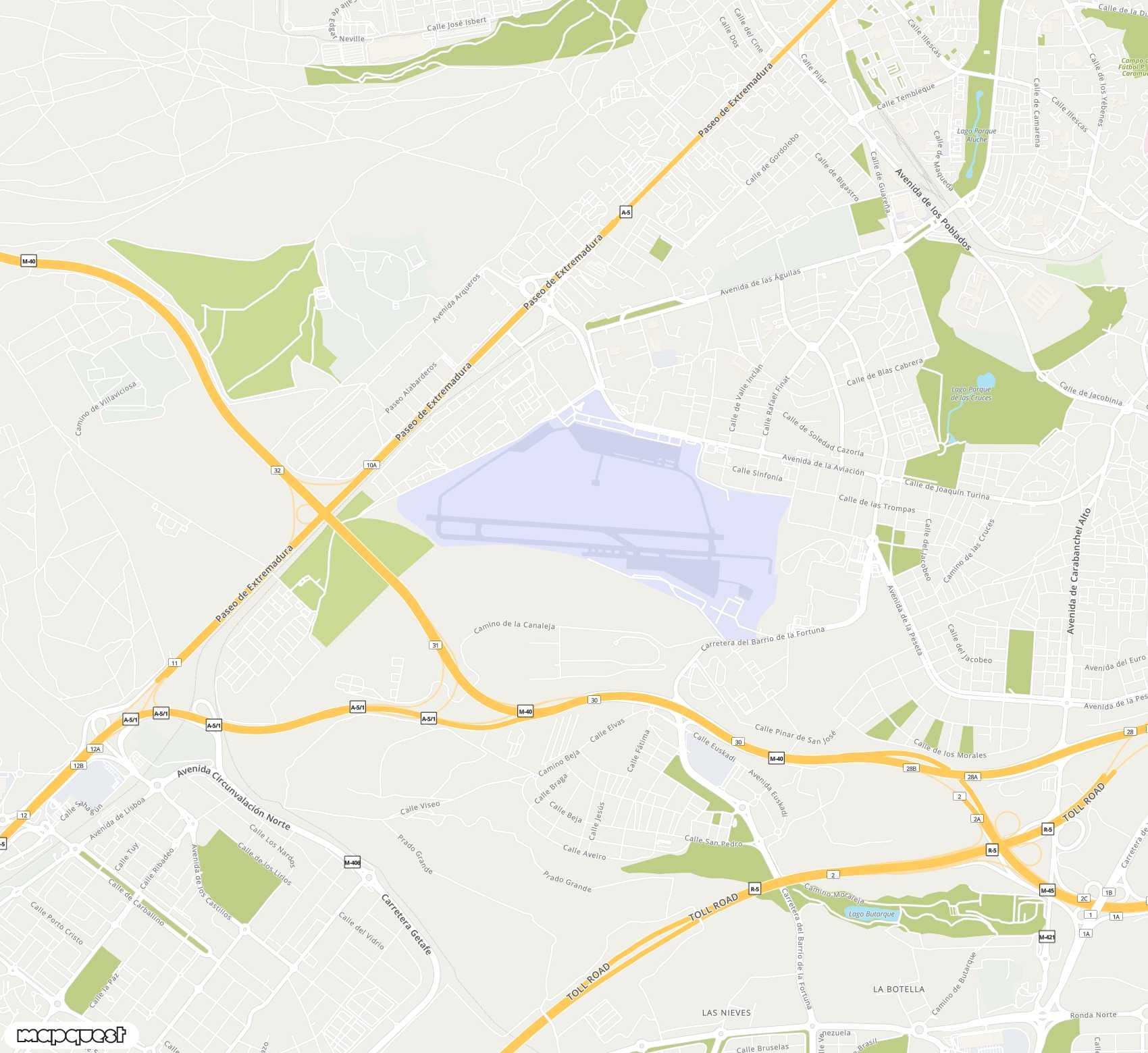 Carte de Madrid-Cuatro Vientos <span>airport (ECV)</span>