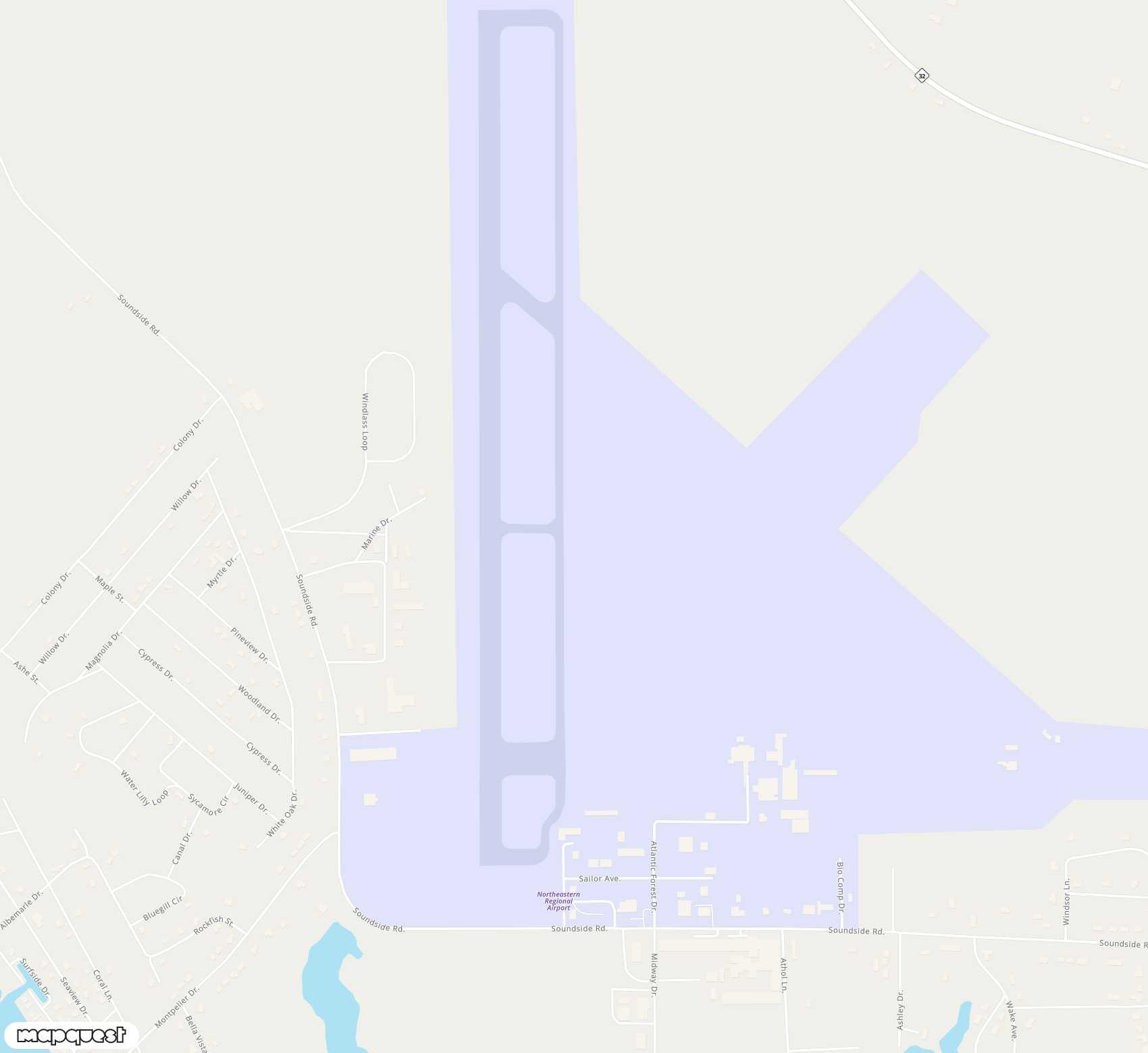 Carte de <span>Aérodrome de </span>Northeastern Regional<span>(EDE)</span>