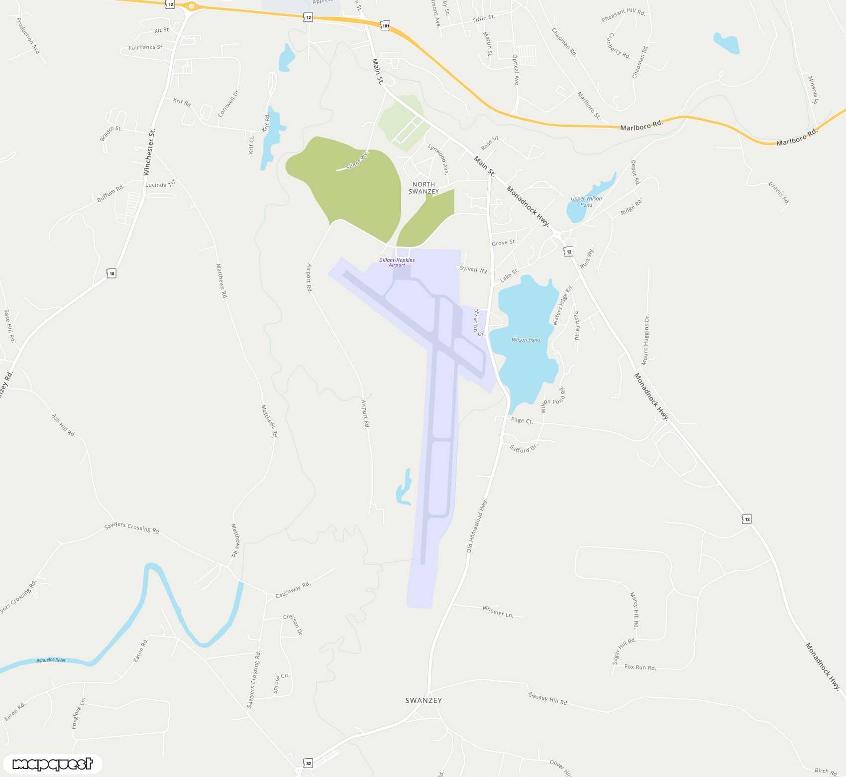 Carte de <span>Aéroport de </span>Dillant Hopkins<span>(EEN)</span>