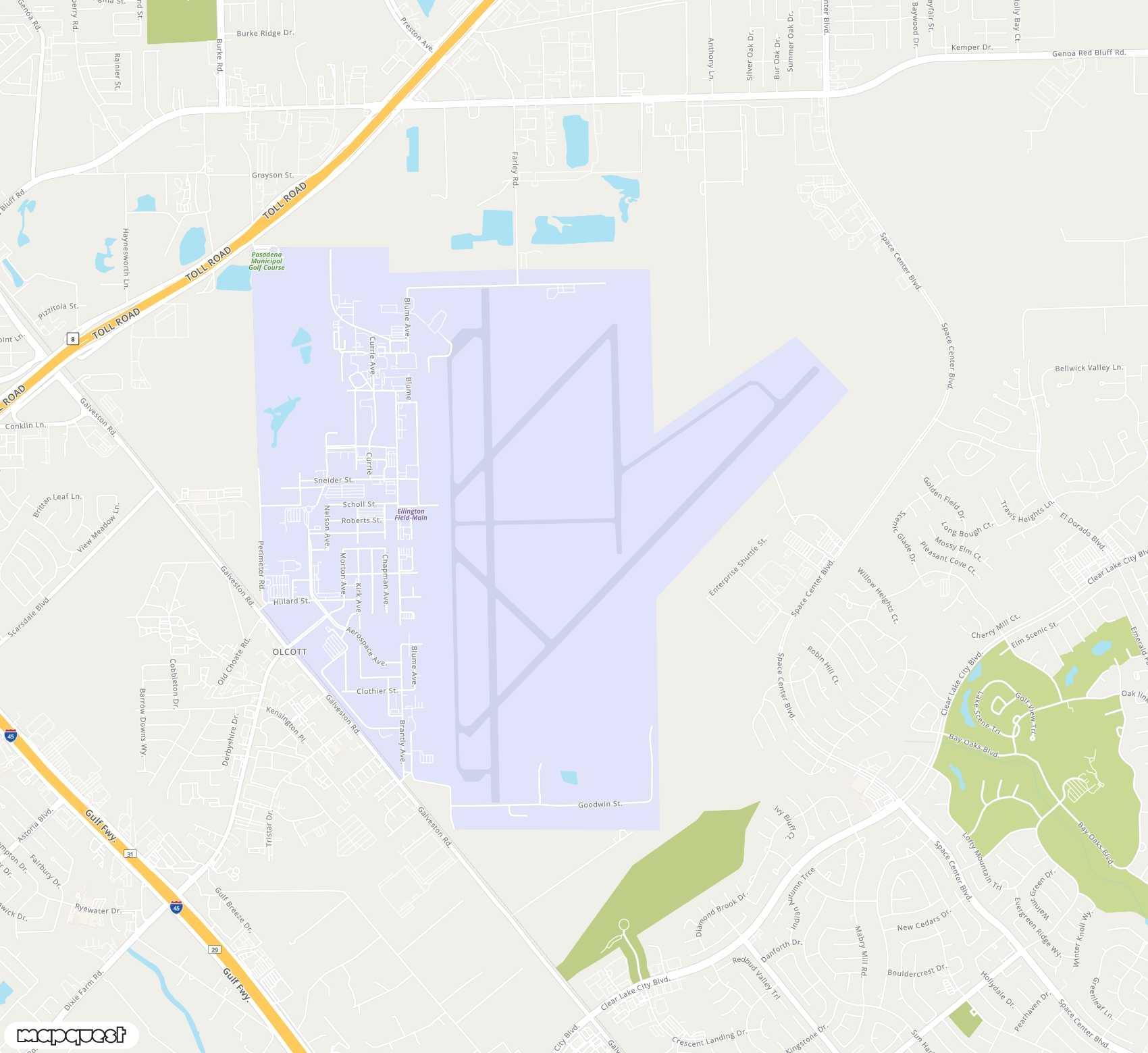 Carte de <span>Aéroport de </span>Ellington<span>(EFD)</span>