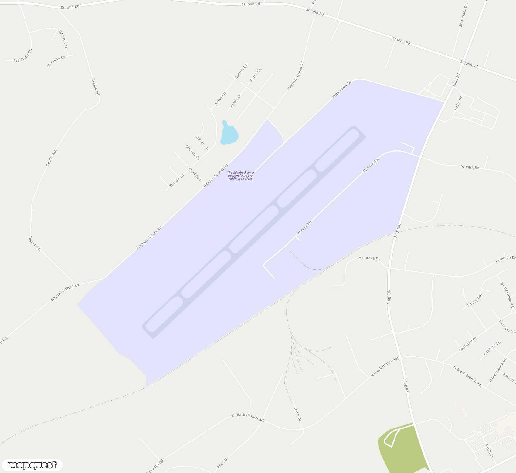 Carte de <span>Aérodrome de </span>Addington Field / Elizabethtown Regional<span>(EKX)</span>