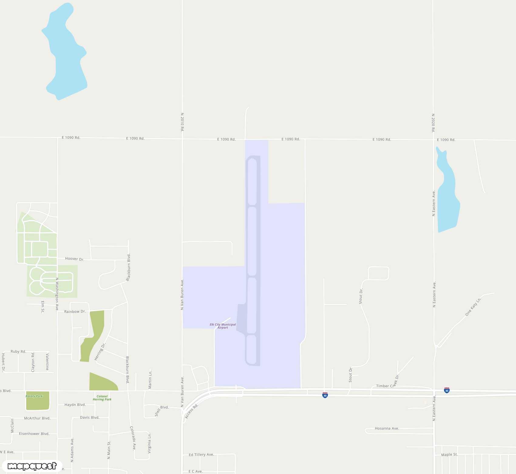 Carte de <span>Aérodrome de </span>Elk City Regional Business<span>(ELK)</span>