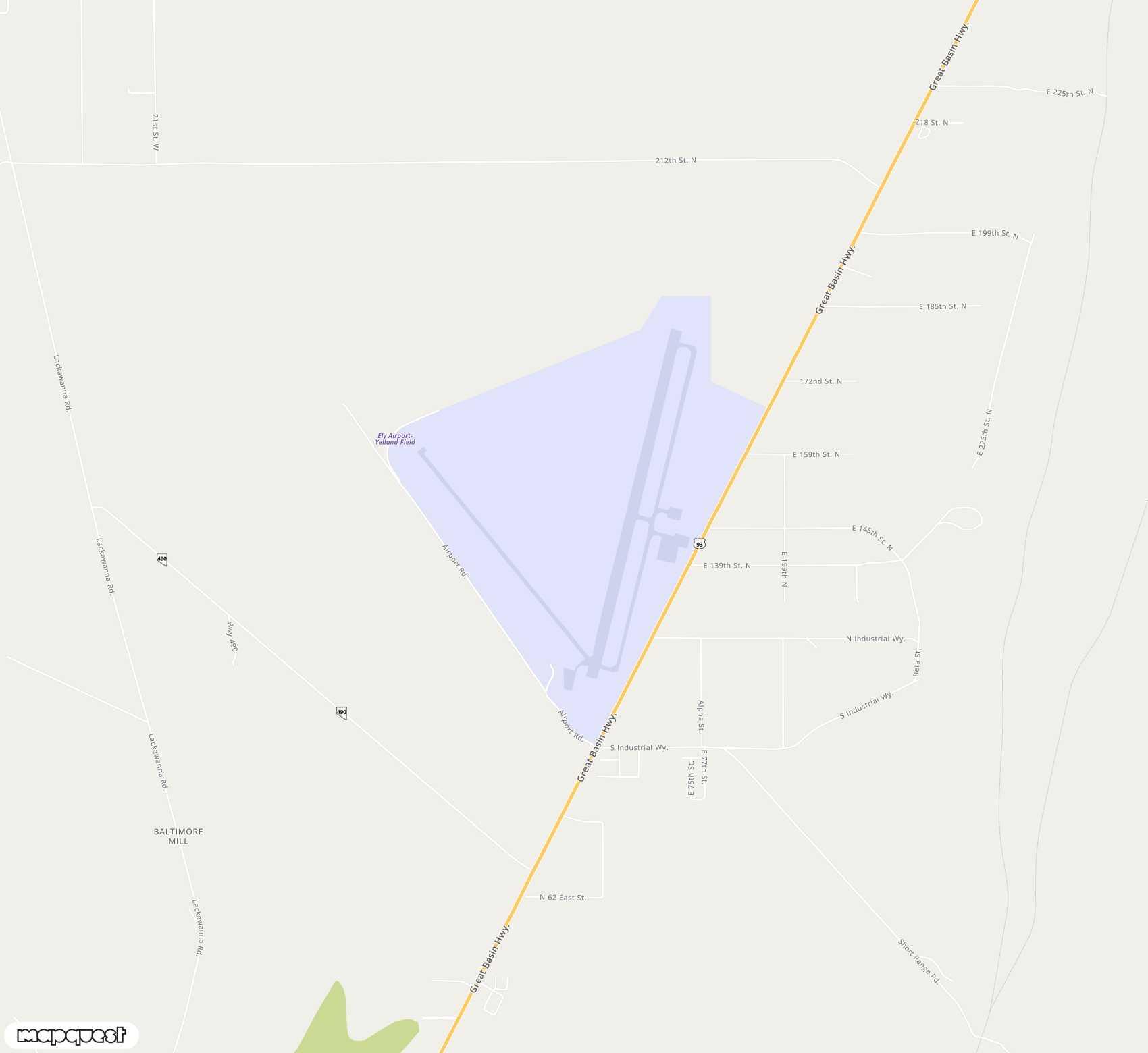 Carte de <span>Aéroport de </span>Ely Yelland Field<span>(ELY)</span>