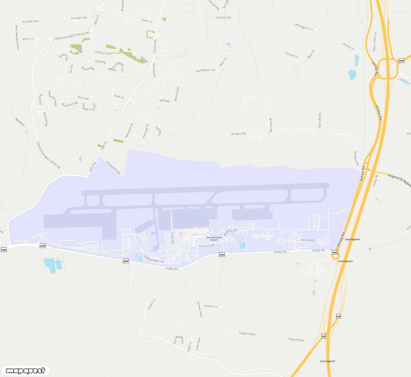 Carte de East Midlands <span>airport (EMA)</span>