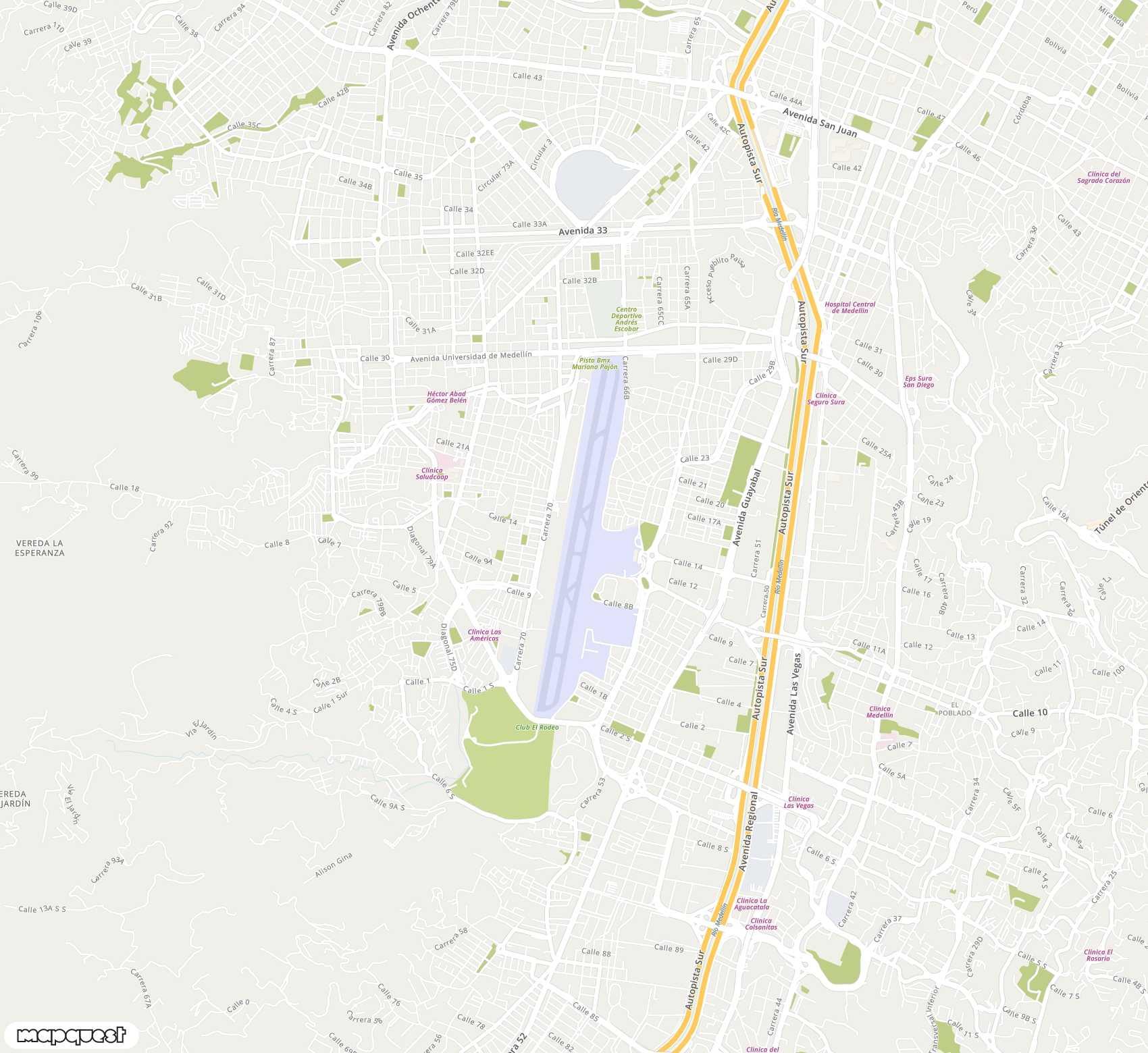 Carte de <span>Aéroport de </span>Enrique Olaya Herrera<span>(EOH)</span>