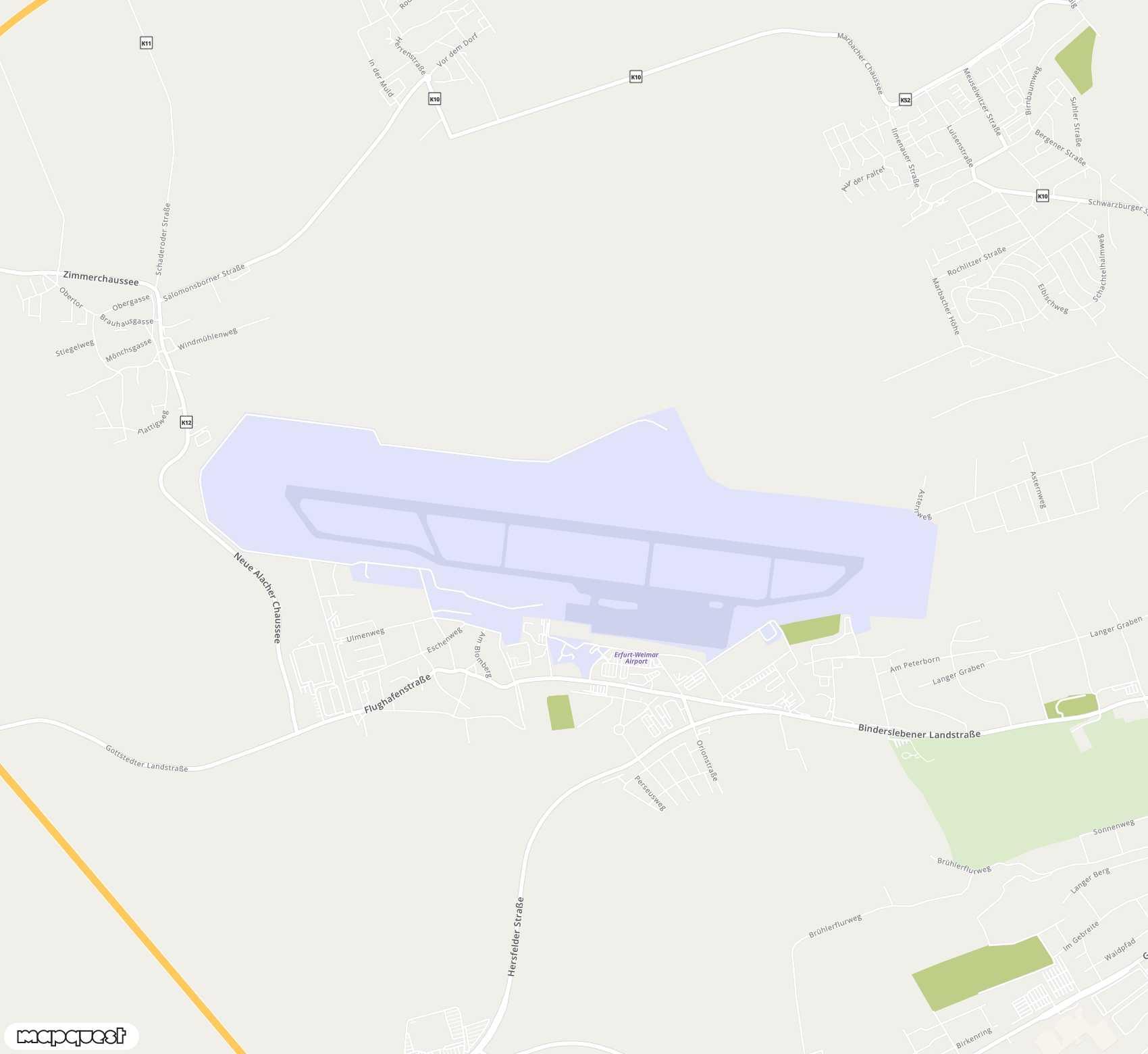 Carte de Erfurt <span>airport (ERF)</span>