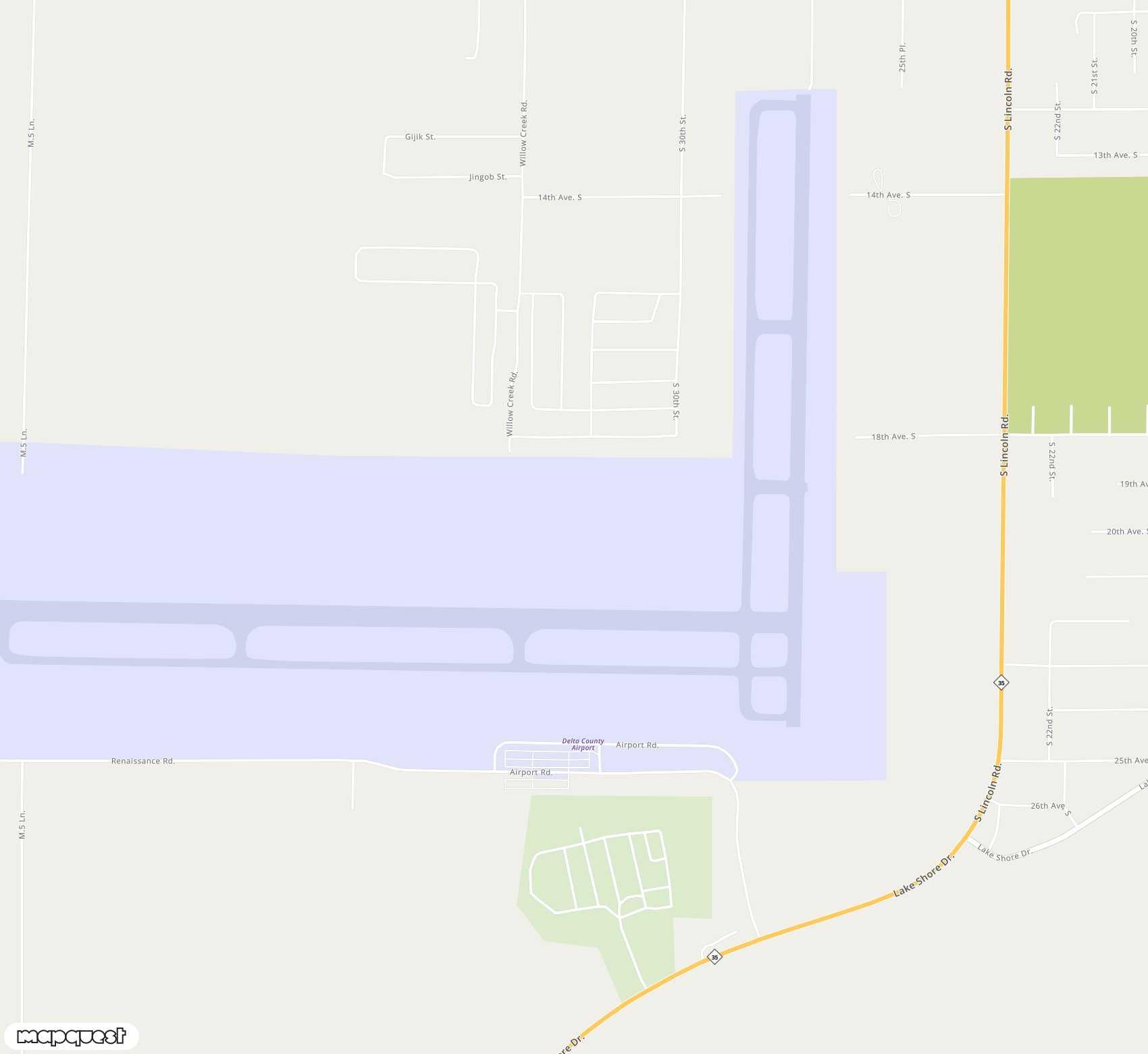 Carte de <span>Aérodrome de </span>Delta County<span>(ESC)</span>