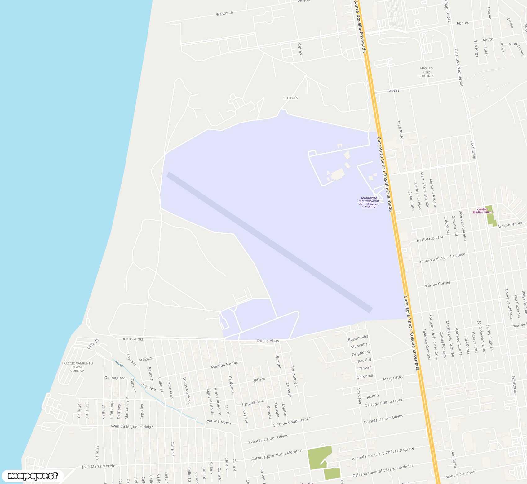 Carte de <span>Aérodrome de </span>Ensenada / El Cipres Air Base<span>(ESE)</span>