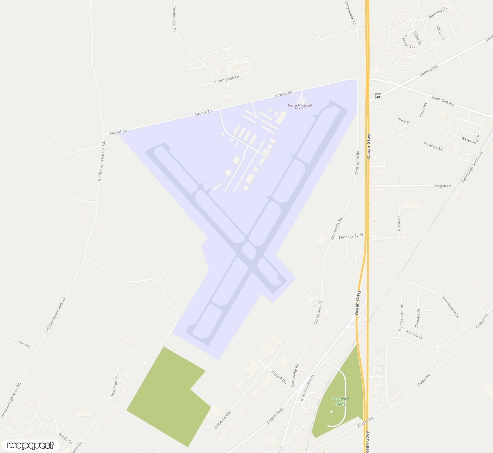 Carte de Easton / Newnam Field <span>airfield (ESN)</span>