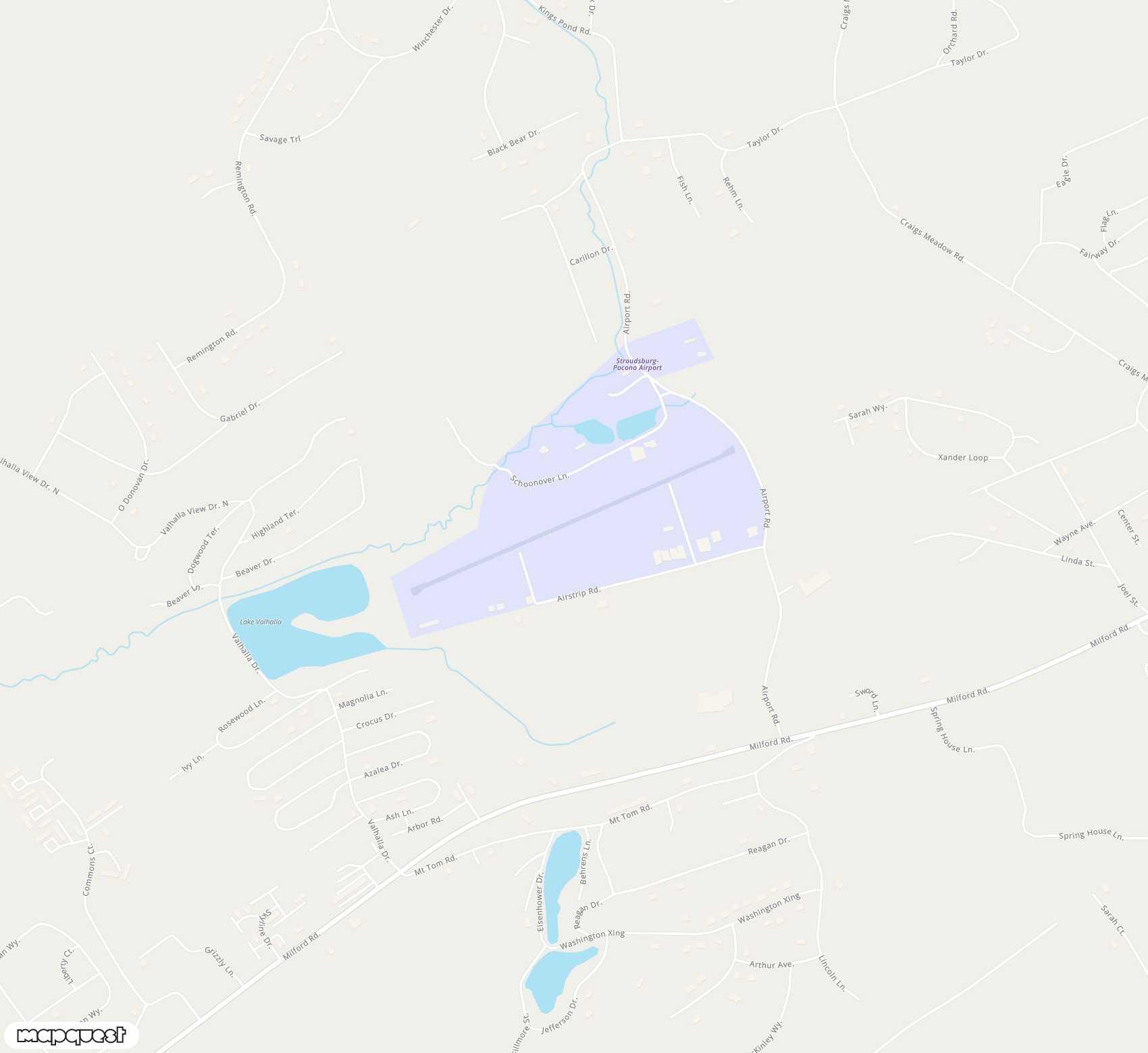 Carte de <span>Aérodrome de </span>Stroudsburg Pocono<span>(ESP)</span>